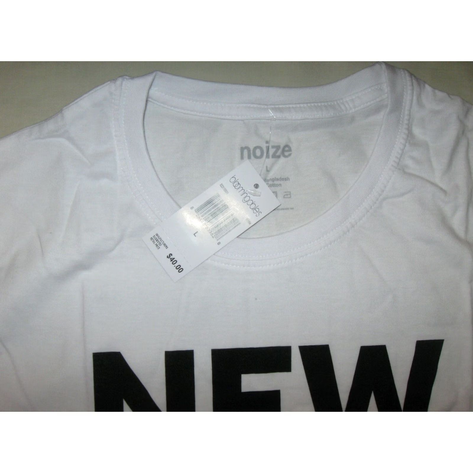 Vintage Noize T Shirt Men's Large White Bloomingdale New Year New Meh Short Sleeve Size US L / EU 52-54 / 3 - 3 Thumbnail