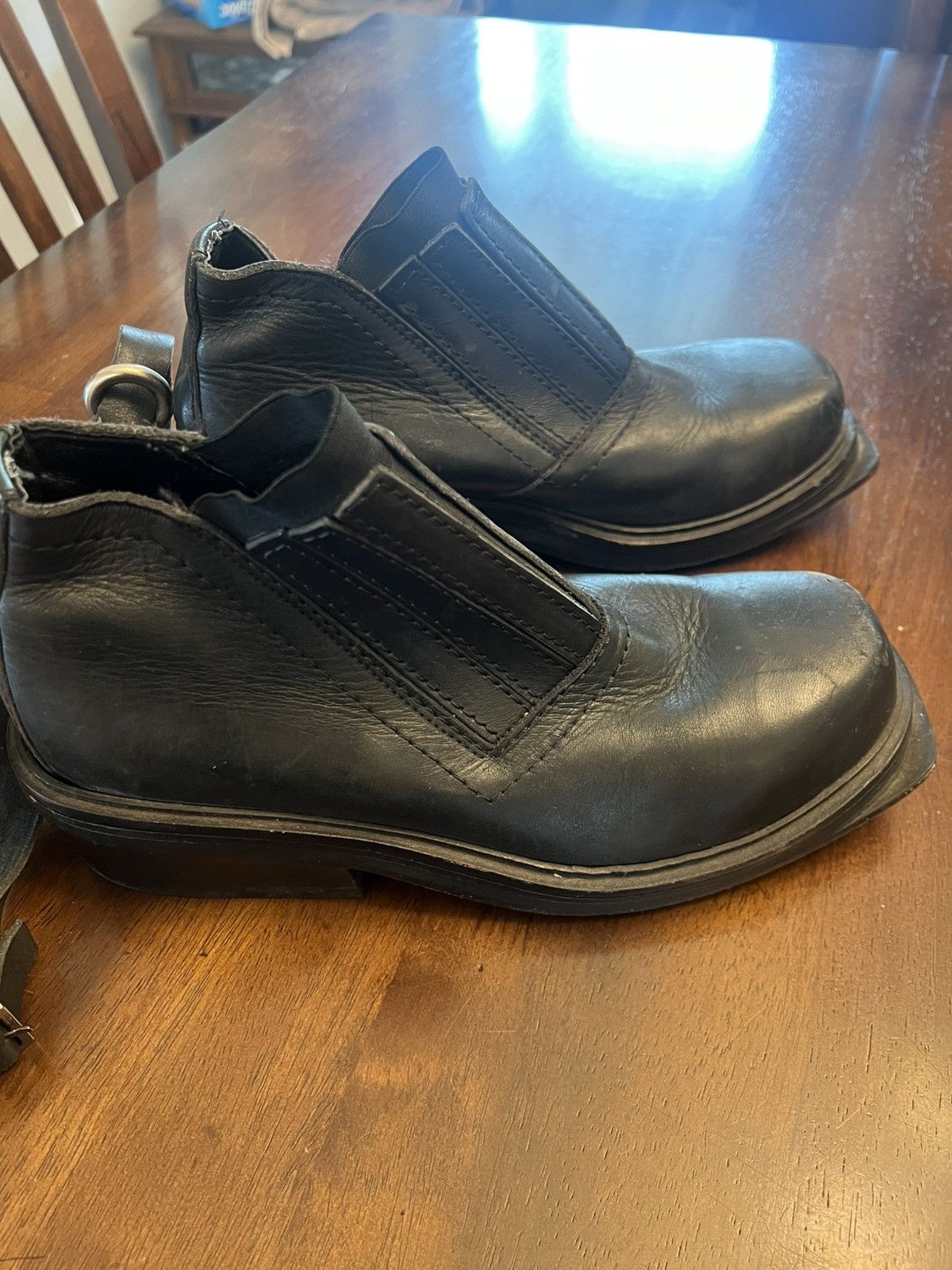 Vintage 1998 Dirk Bikkembergs Leather Metal Ring Ankle Boots Vintage Size US 8 / EU 41 - 6 Thumbnail