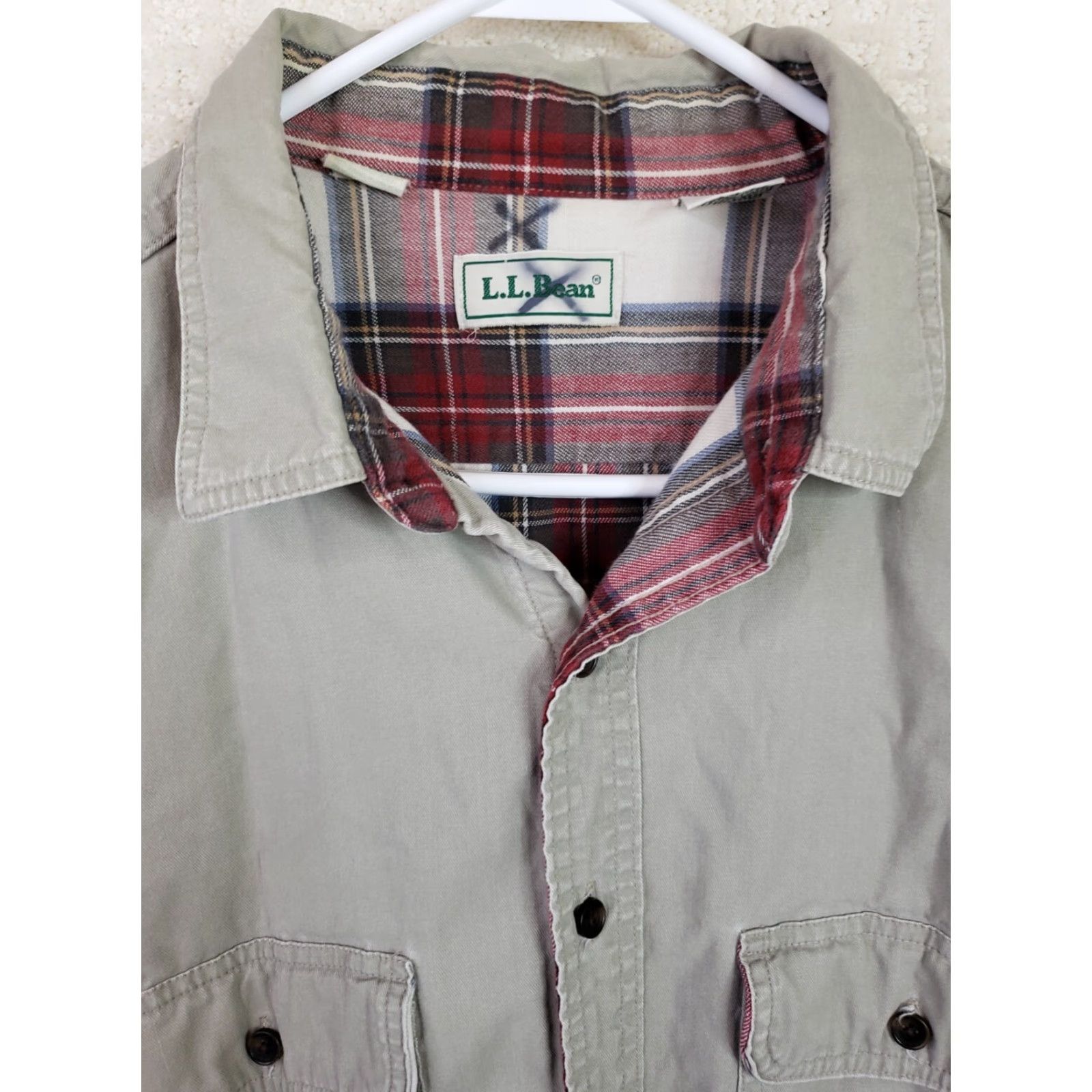 Vintage VINTAGE LL Bean Button Down Traditional Shacket Men’s XLT Beige Plaid Flannel Lined Size US XL / EU 56 / 4 - 4 Thumbnail