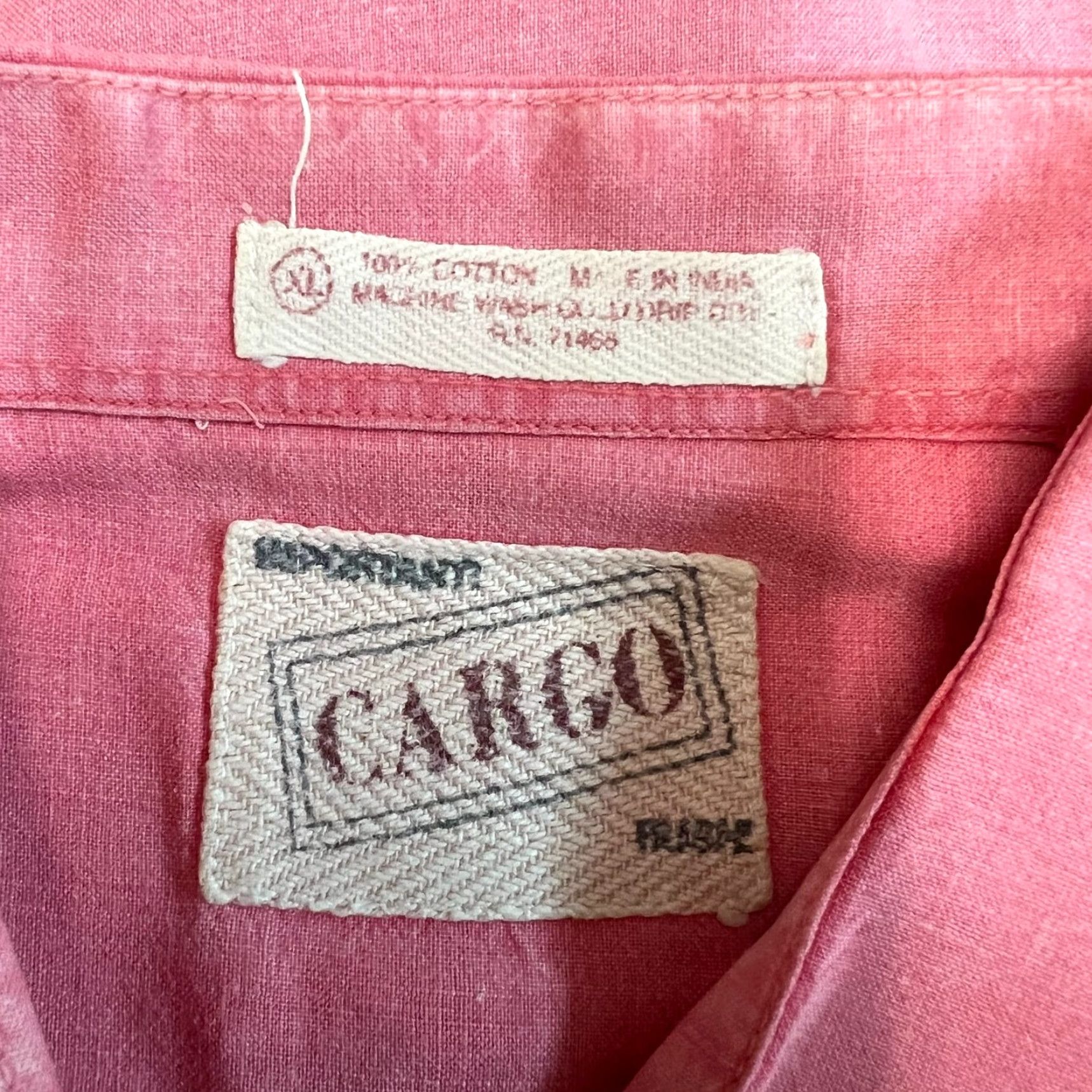 Pinko VINTAGE Cargo Button Shirt Mens XL Pink Heavyweight Cotton VTG Size US XL / EU 56 / 4 - 5 Thumbnail