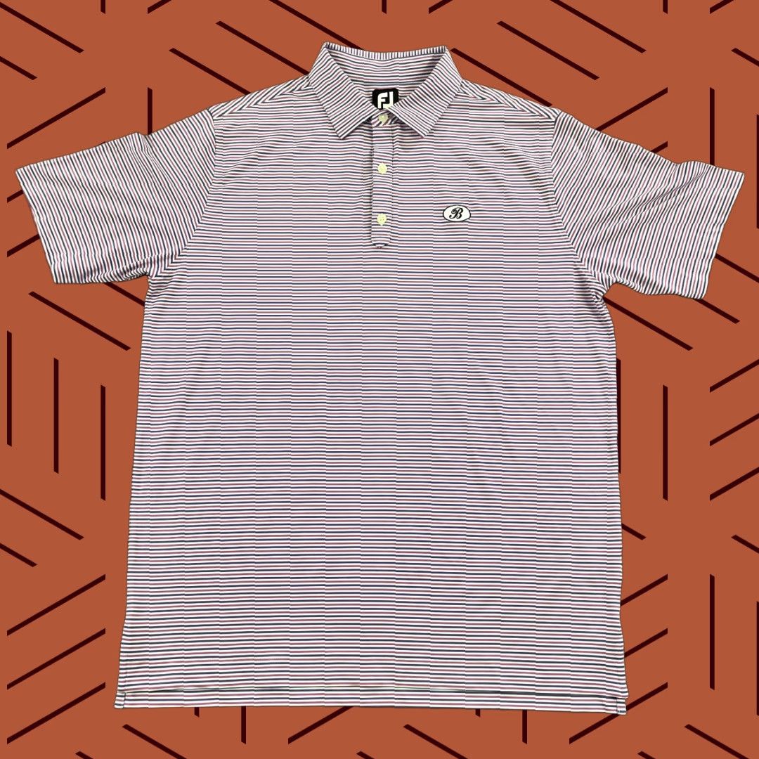 Footjoy FootJoy Polo Shirt Mens Large White Purple Striped Performance Bayside Golf S/S Polo Shirt Men Large White Purple Striped FootJoy S/S Golf Polo Shirt Size US L / EU 52-54 / 3 - 1 Thumbnail