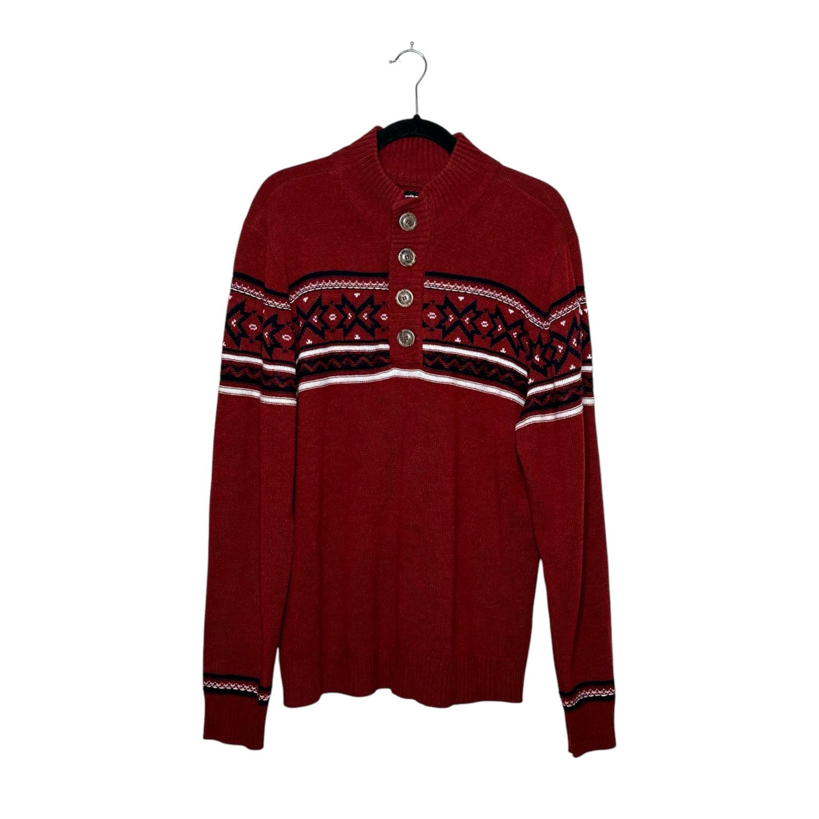Buffalo David Bitton Buffalo men jeans red winter sweater size XL Size US XL / EU 56 / 4 - 8 Thumbnail