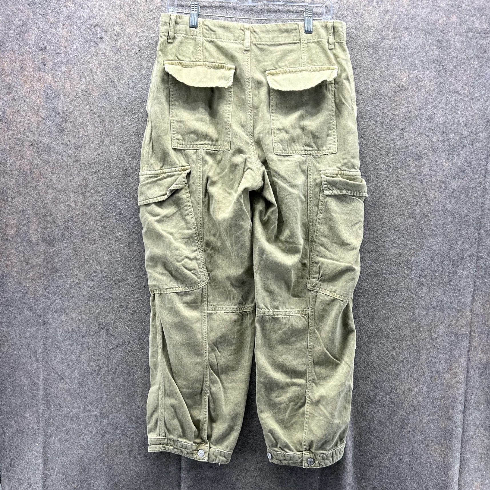 Free People Free People Pants Women 8 Green Cargo Wide Leg High Rise Utility Parachute Baggy Size 30" / US 8 / IT 44 - 2 Thumbnail