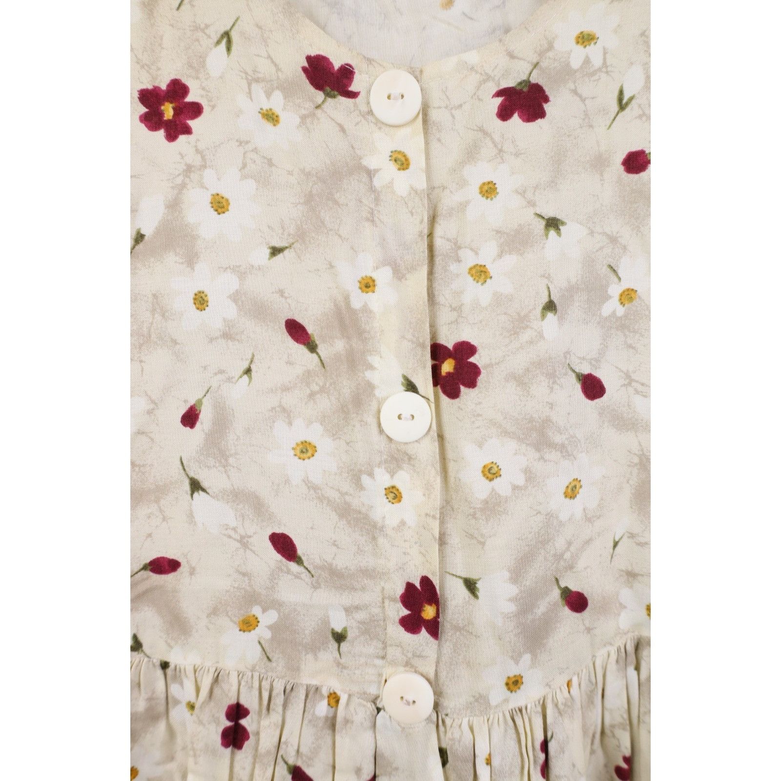 Vintage Vintage 90s Country Primitive Rayon Gabardine Flower Dress Size L / US 10 / IT 46 - 5 Thumbnail