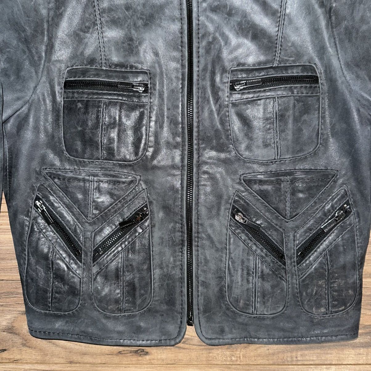 Bcbgmaxazria Bcbg Maxazria - Two-Tone Jacket - Leather/Wool - Size M Size M / US 6-8 / IT 42-44 - 6 Thumbnail
