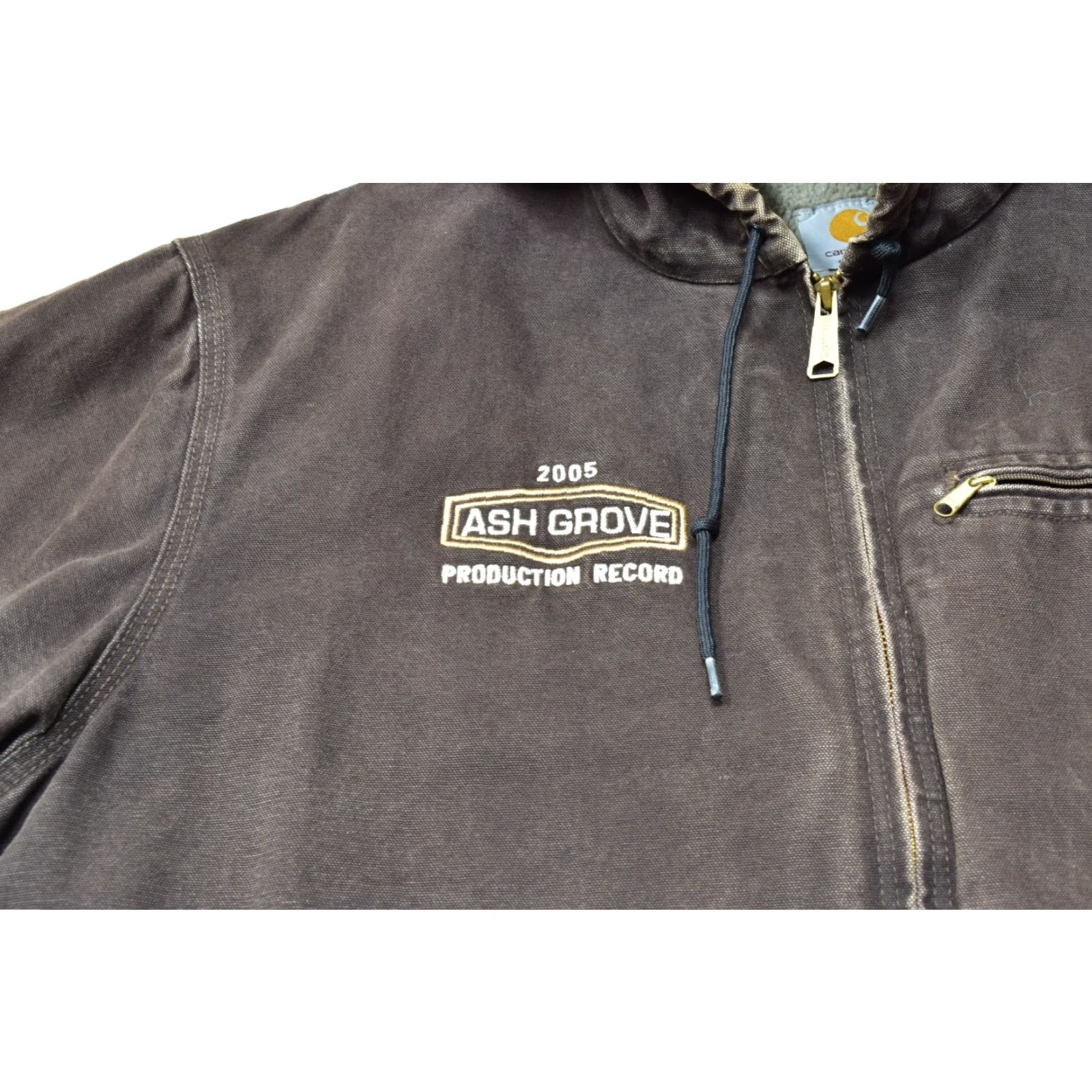 Carhartt Carhartt J141 Hooded Bomber Jacket 2XL Mens Dark Brown Sandstone Sierra Sherpa Lined Canvas Cotton Logo Size US XXL / EU 58 / 5 - 2 Thumbnail