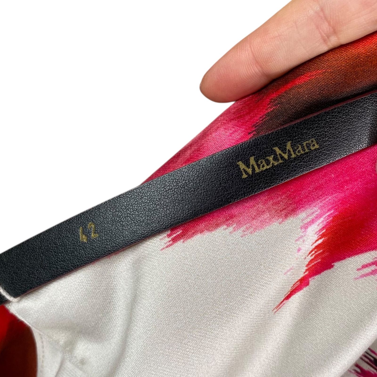 Max Mara Max Mara Watercolor Floral Snakeskin Belt Sheath Dress Size S / US 4 / IT 40 - 4 Thumbnail