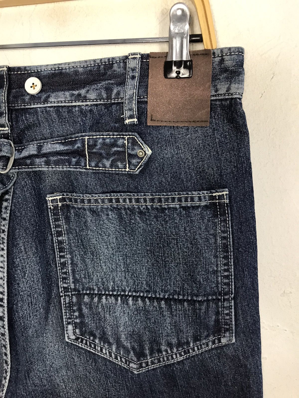 Japanese Brand × Vintage Vintage Cube sugar Buckle Back Distressed Denim Short Size US 30 / EU 46 - 12 Thumbnail