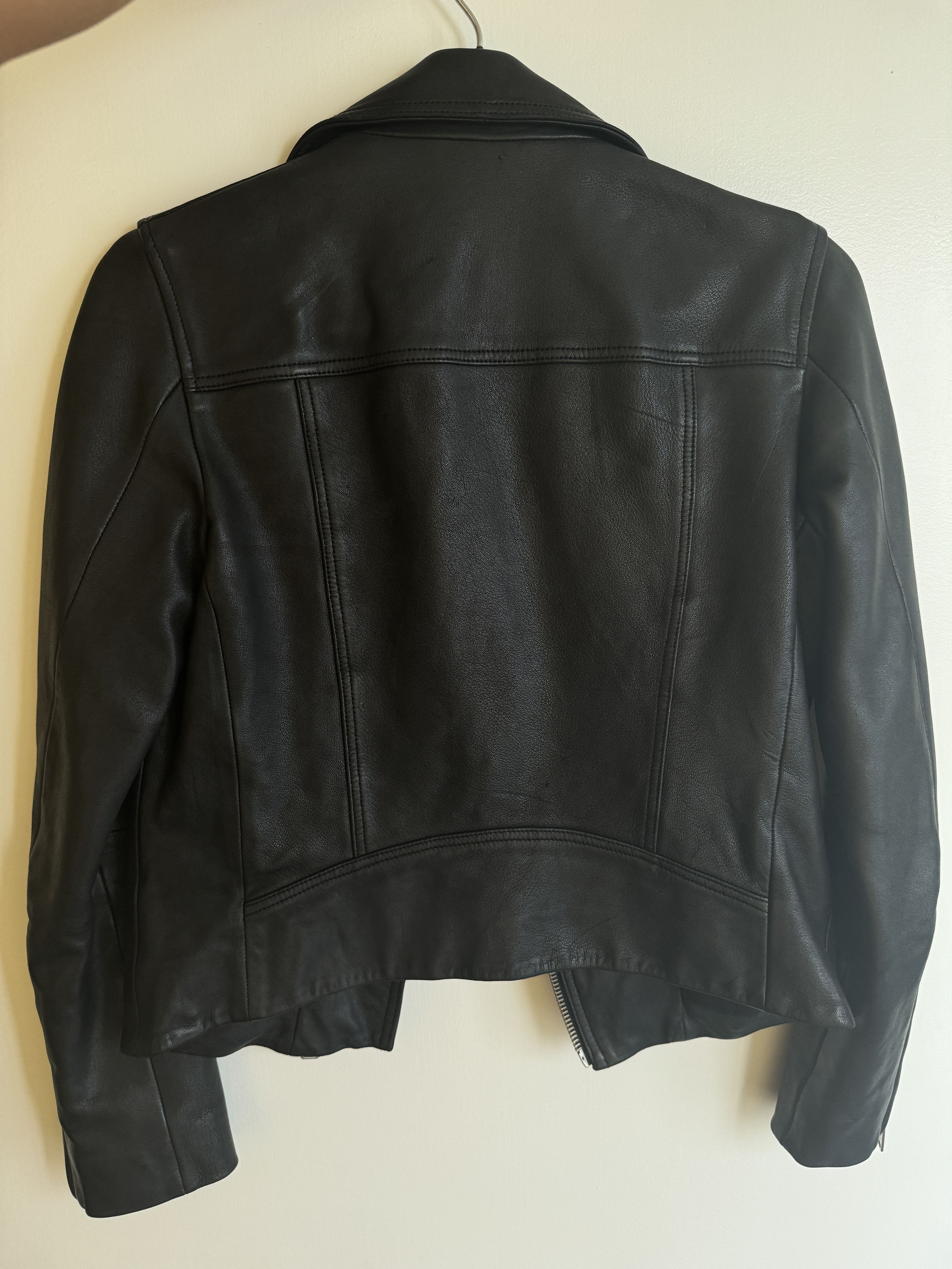 Allsaints Dalby Slim Fit Leather Biker Jacket Size S / US 4 / IT 40 - 4 Thumbnail