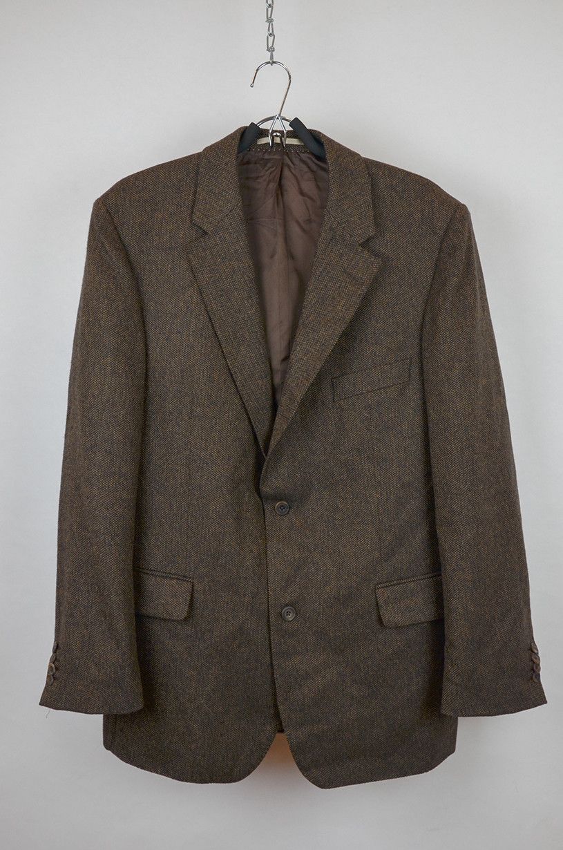 Burberry Burberry Brown Flannel Classic British Style Blazer 52 Size 52R - 1 Thumbnail