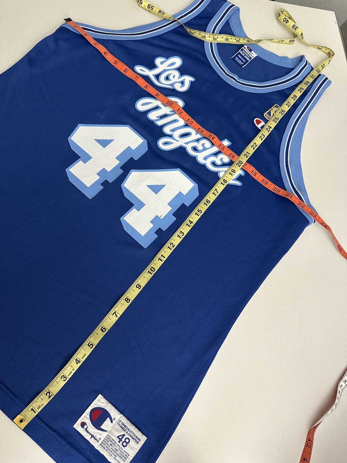 Champion × Vintage 90s Jerry West LA Lakers NBA 50th Anniversary Blue 48/XL Size US XL / EU 56 / 4 - 11 Thumbnail