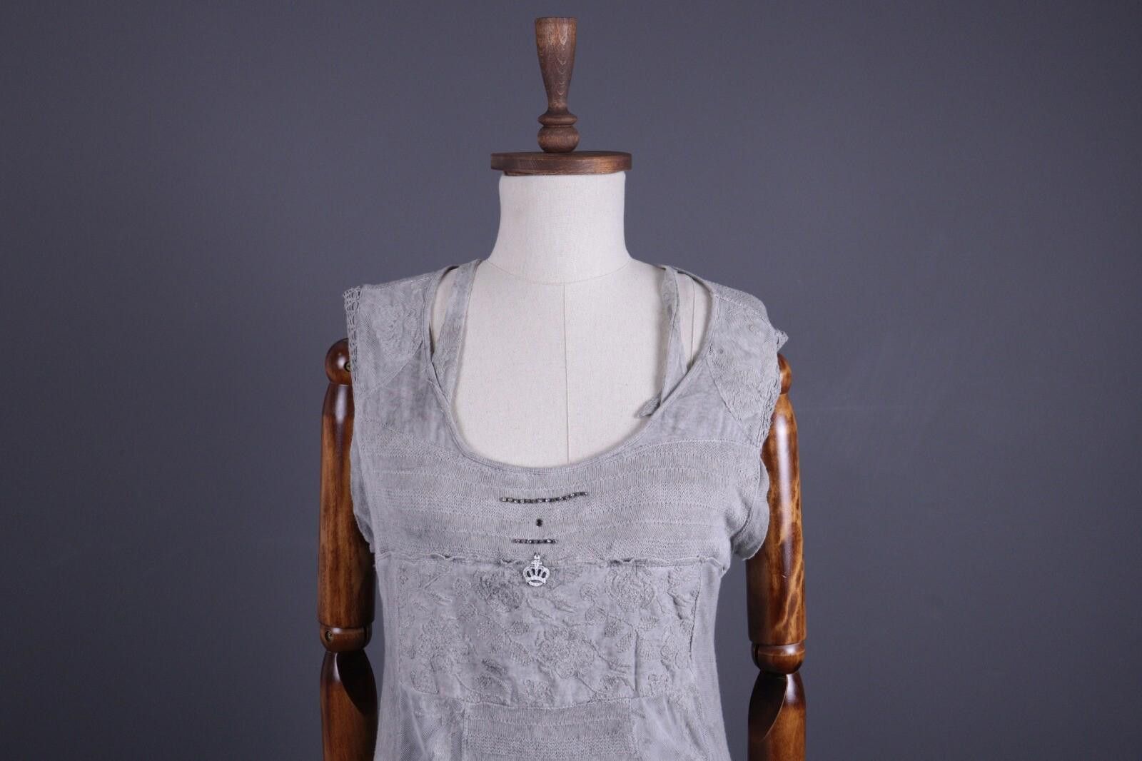 Designer Elisa Cavaletti Club Sono Gray Lagenlook Dress Size L Size L / US 10 / IT 46 - 2 Thumbnail