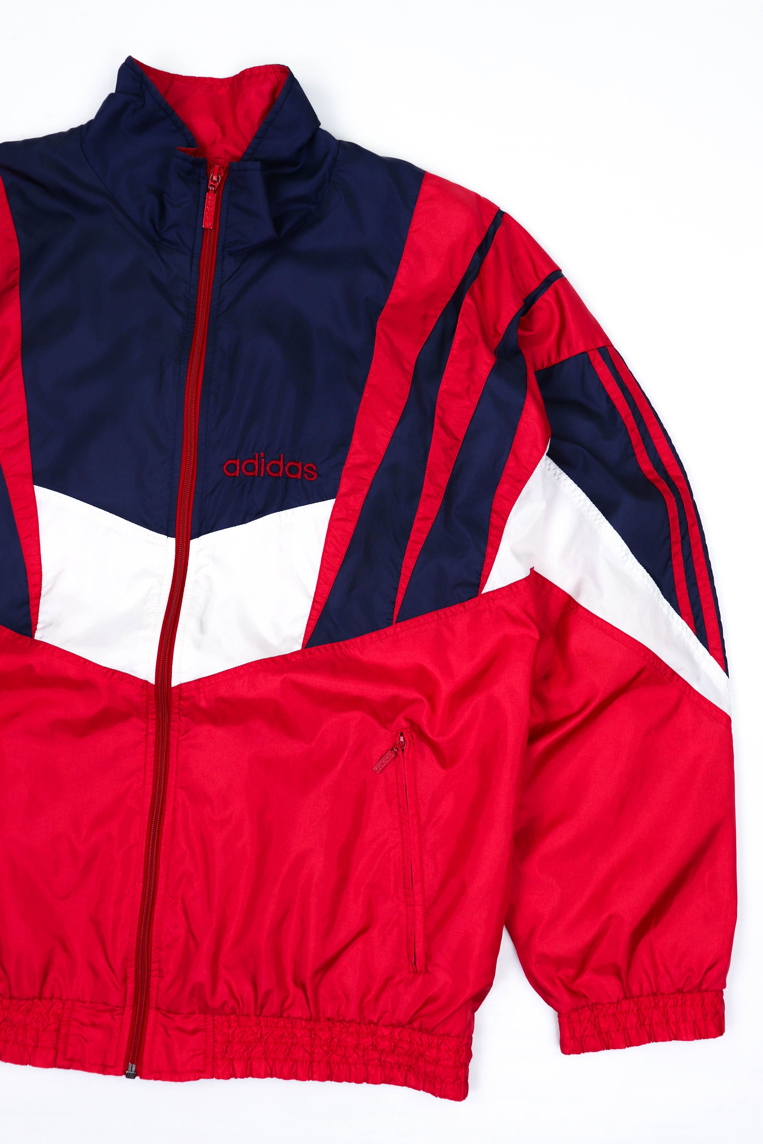Adidas Adidas Vintage 3 Stripes Oversized Windbreaker Track Jacket Size US XL / EU 56 / 4 - 5 Thumbnail