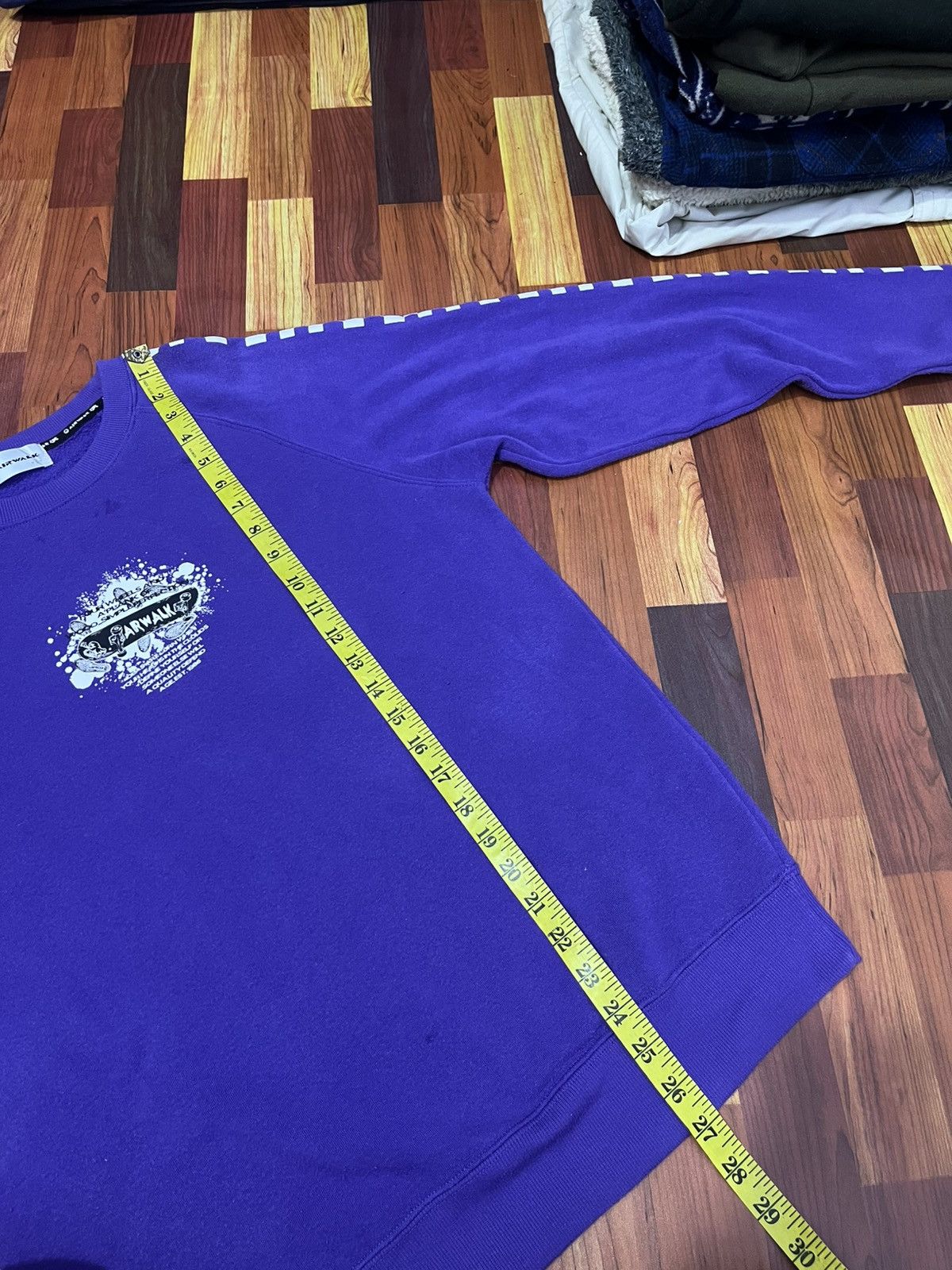 Airwalk Airwalk Checker Sleeve Crewneck Purple Skate Y2K M Size US M / EU 48-50 / 2 - 13 Thumbnail
