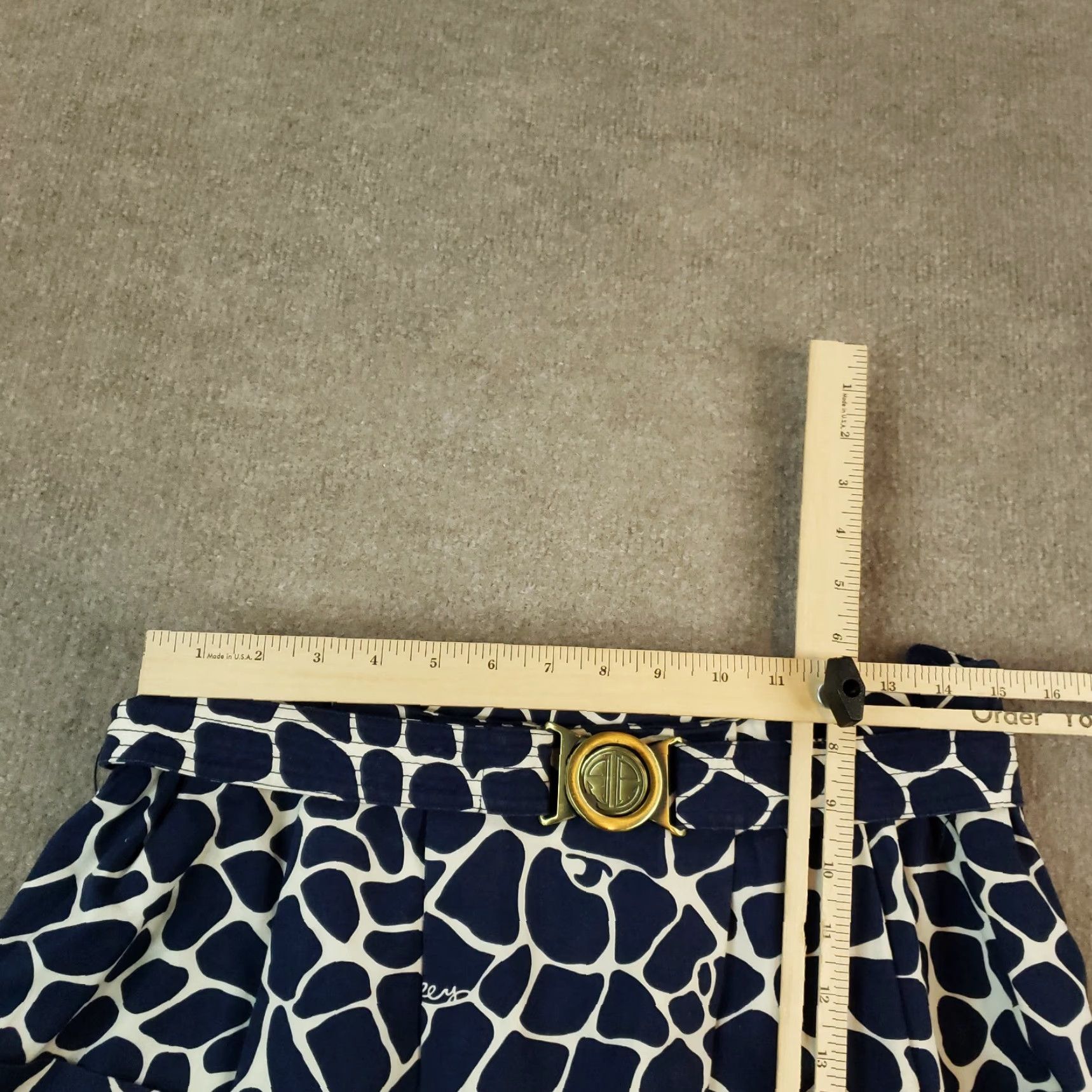 Lilly Pulitzer Lilly Pulitzer Blue Midi A-Line Skirt Women's Size 4 White Zipper Accent Cotton Size 27" / US 4 / IT 40 - 5 Thumbnail