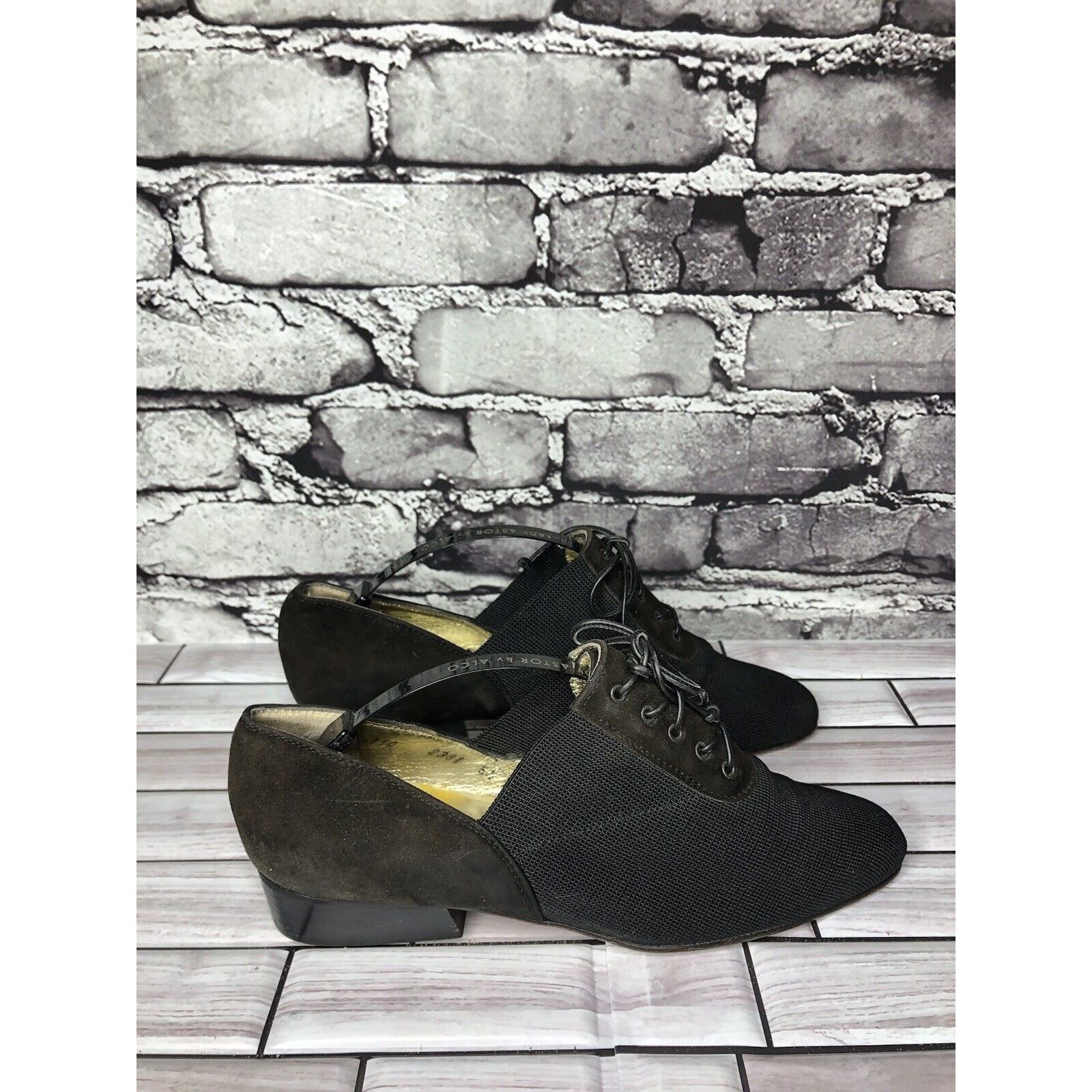 Walter Steiger Walter Steiger Black Suede Leather Lace Up Low Heel Oxfords Size US 5.5 / IT 35.5 - 10 Thumbnail