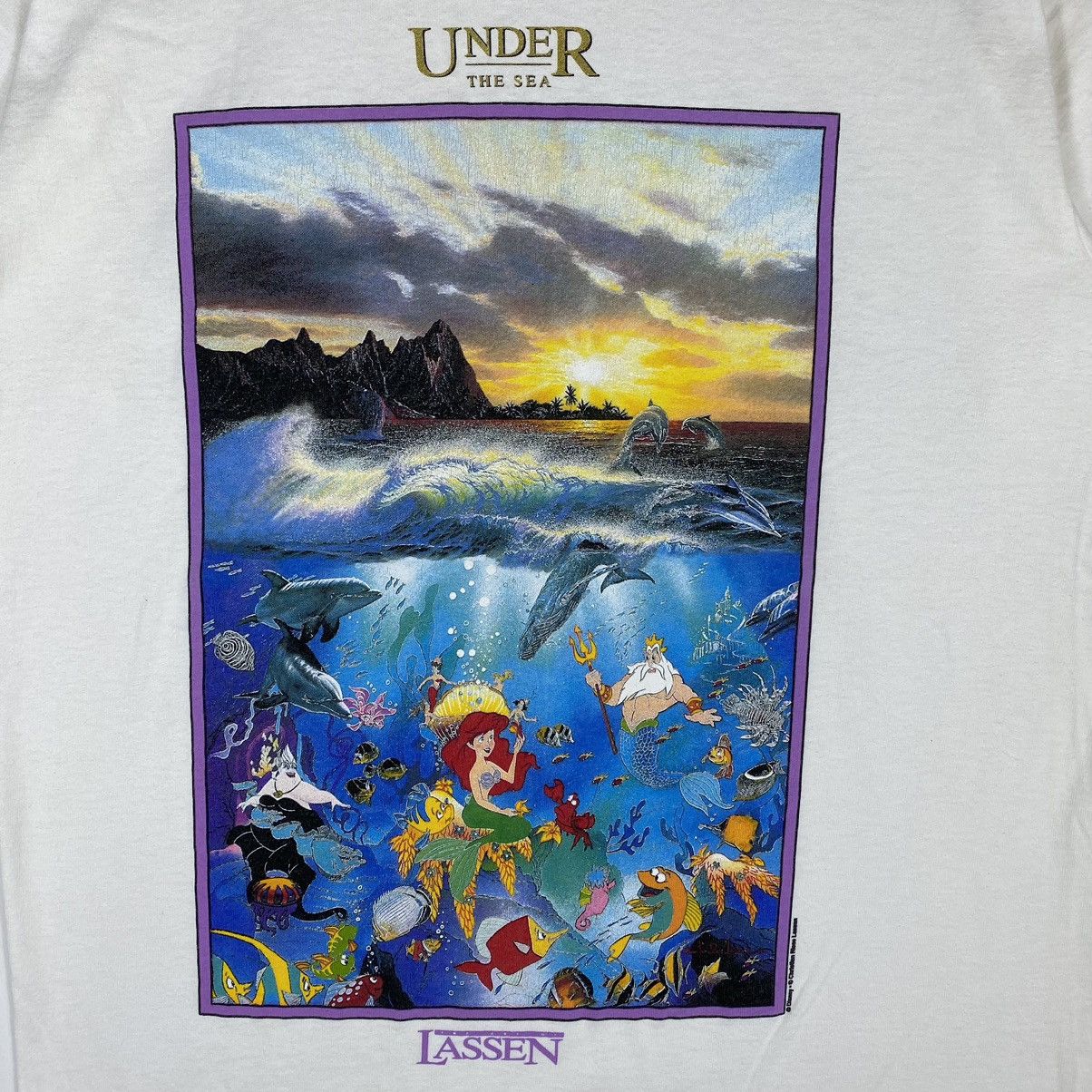 Disney × Vintage VINTAGE 90's UNDER THE SEA THE ART OF LASSEN DISNEY TEE Size US M / EU 48-50 / 2 - 3 Thumbnail
