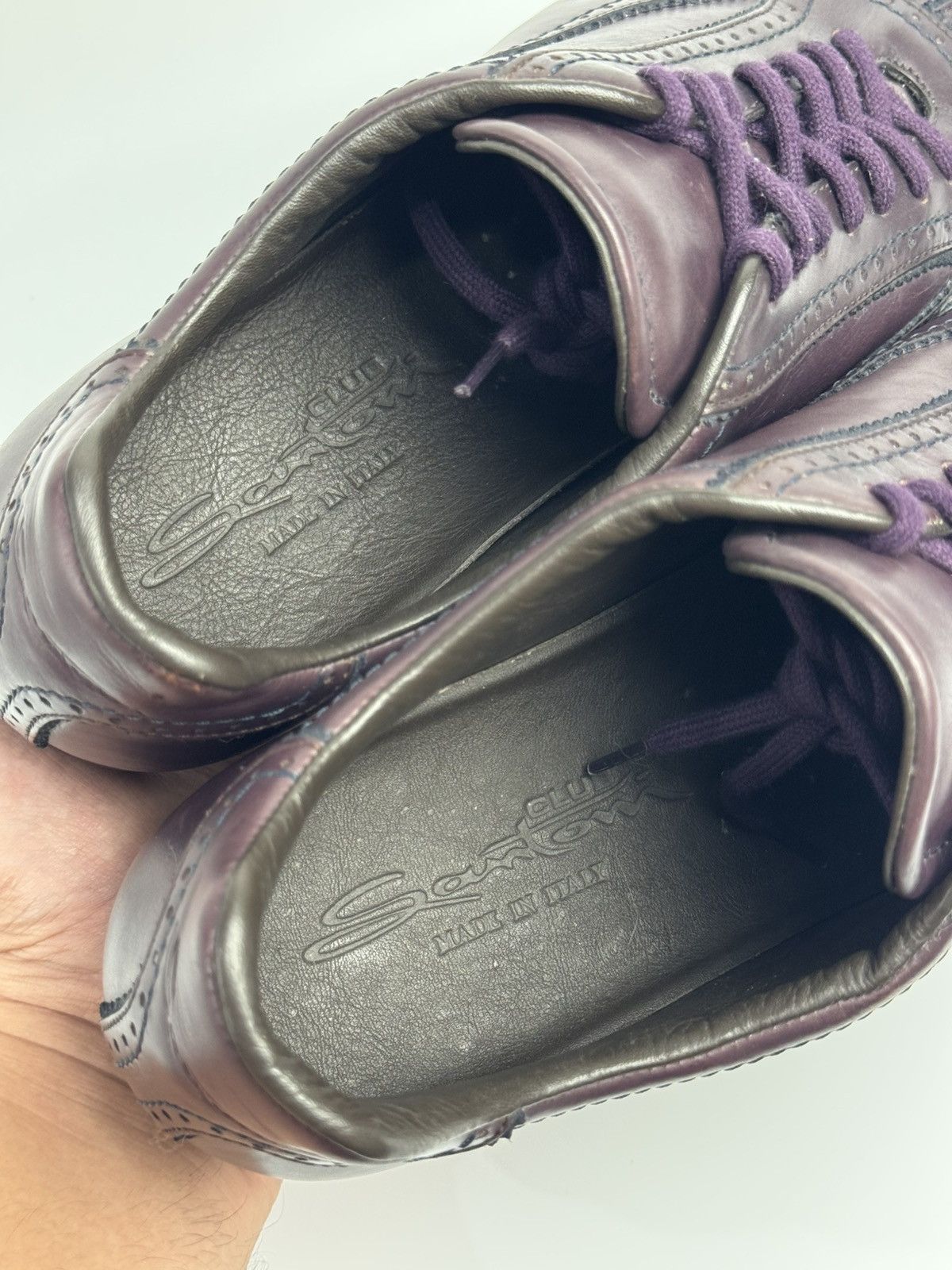 Santoni Santoni Caoutchouc Italy - Purple Low-top Leather Sneakers🔥 Size US 9 / EU 42 - 13 Thumbnail