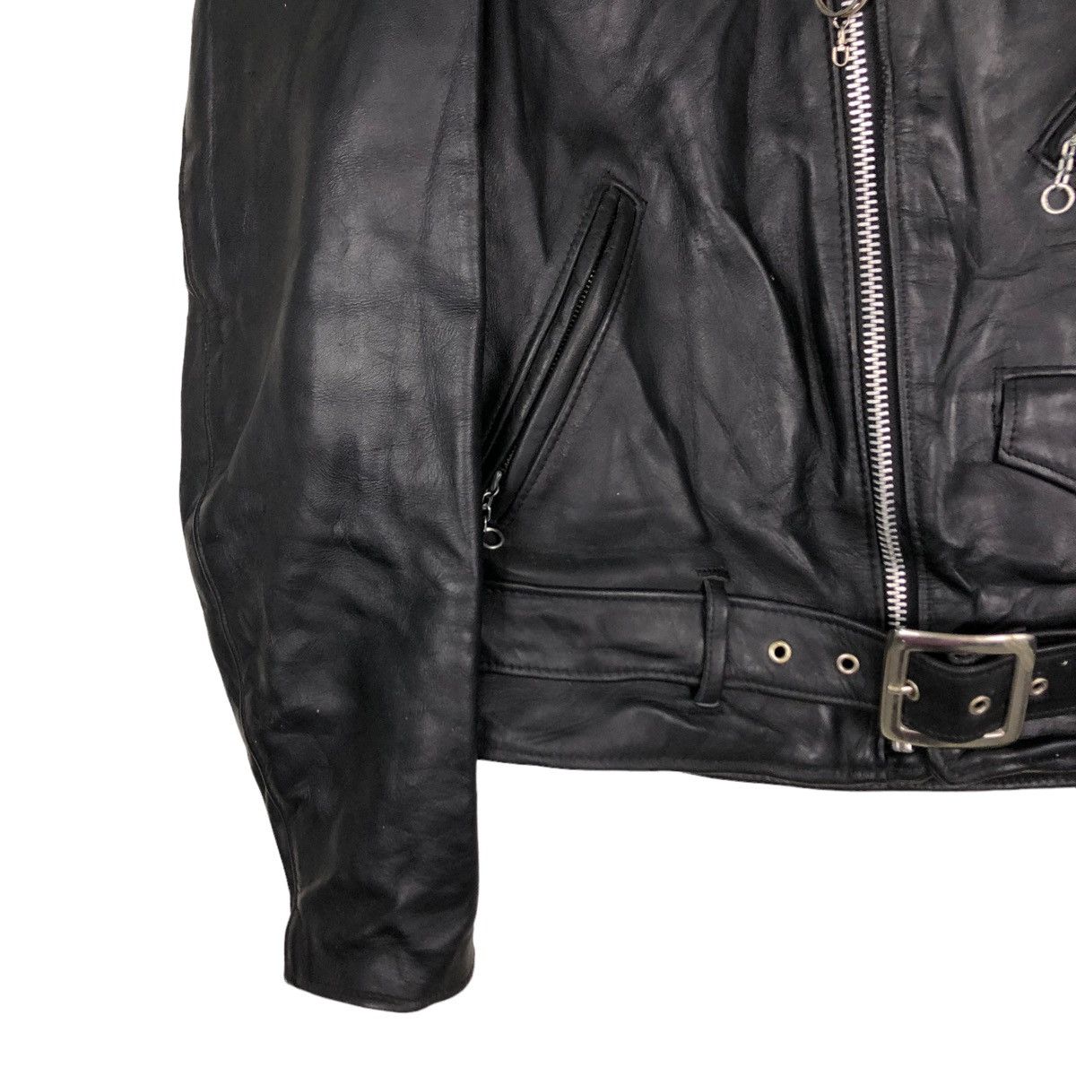 Schott ☄️VINTAGE DOUBLE COLLAR BIKER LEATHER JACKET SCHOTT PERFECTO Size US M / EU 48-50 / 2 - 9 Thumbnail
