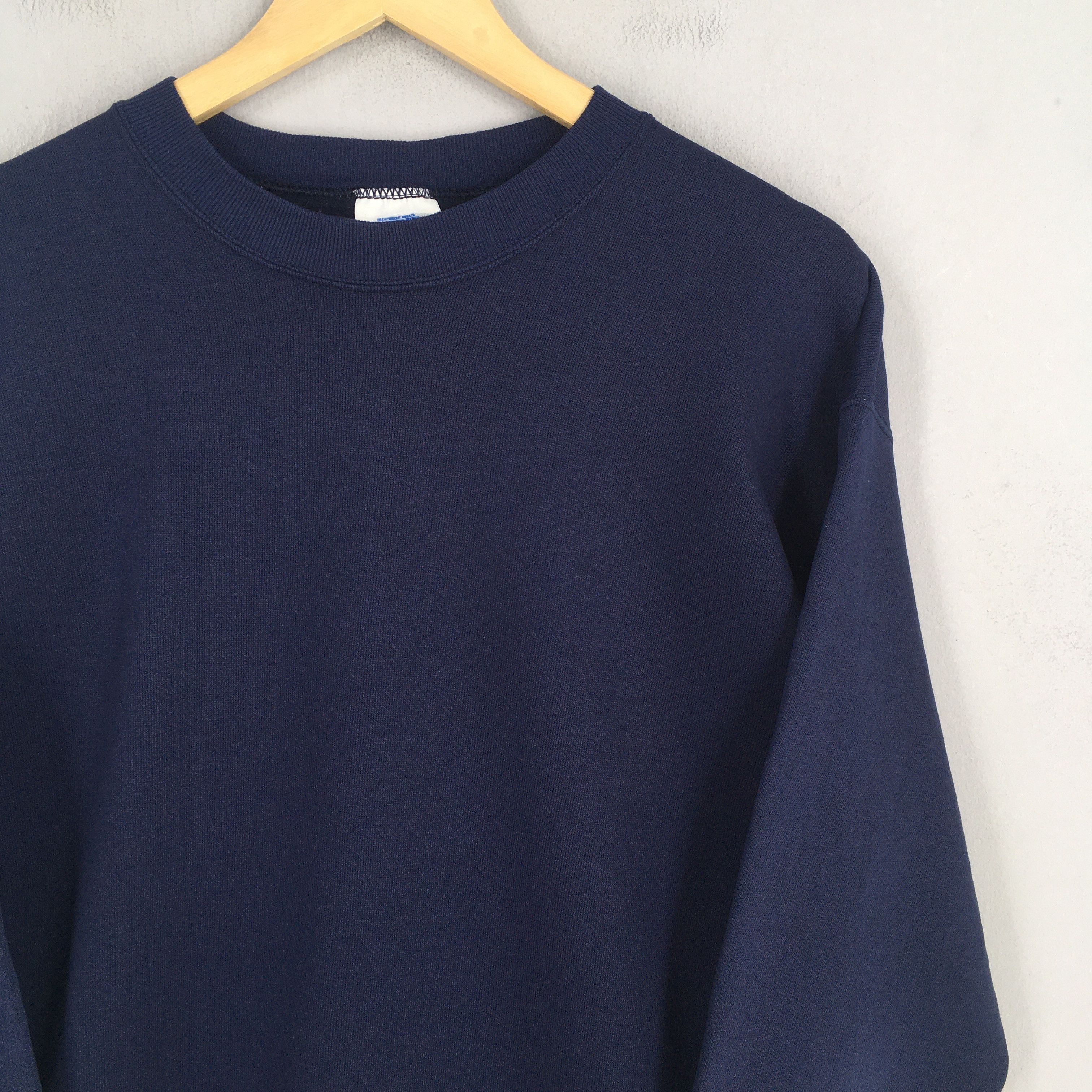 Vintage Vintage 90s Discus Athletic Plain Blue Sweatshirt Large Size US L / EU 52-54 / 3 - 2 Thumbnail