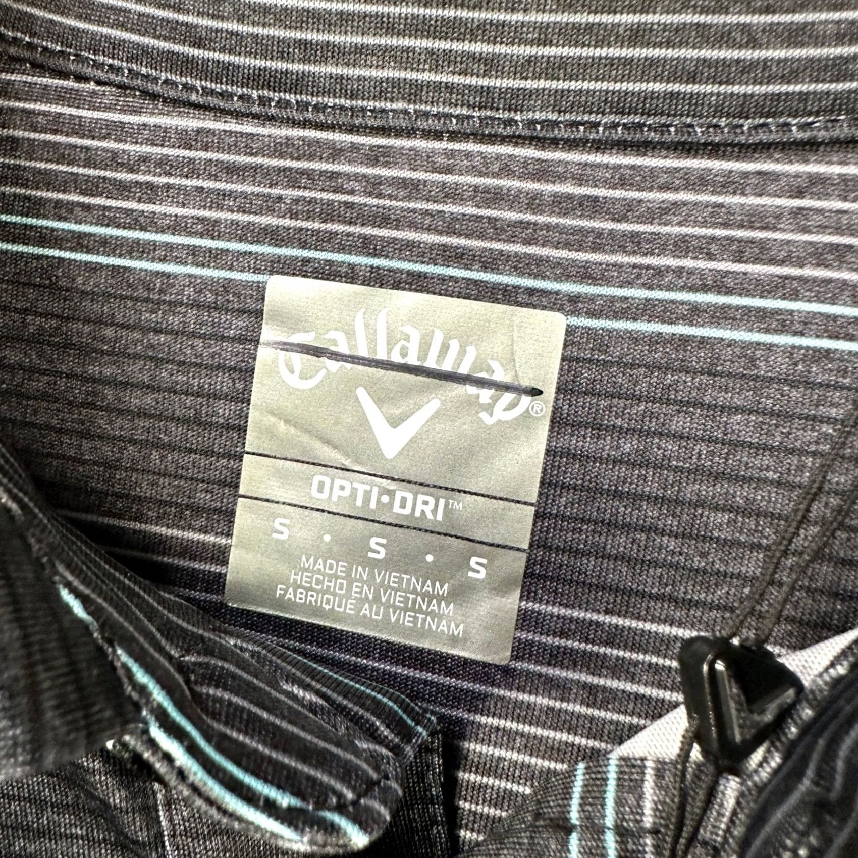 Callaway Callaway Men Polo Shirt Small Gray Opti Dri Stripe Stretch Rugby Golf Shirt Mens Small Gray Striped Polo Size US S / EU 44-46 / 1 - 5 Thumbnail