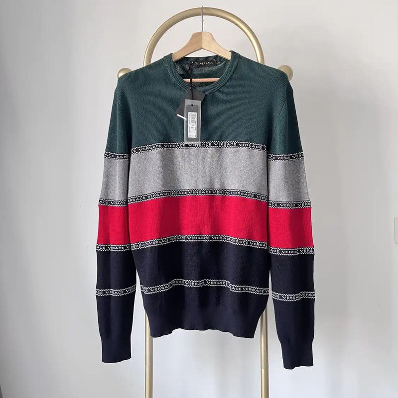 Versace Versace Men's Color Block Long Sleeve Sweater 0089 Size US XXL / EU 58 / 5 - 1 Thumbnail