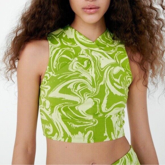 Zara JACQUARD WRAP TOP | Grailed