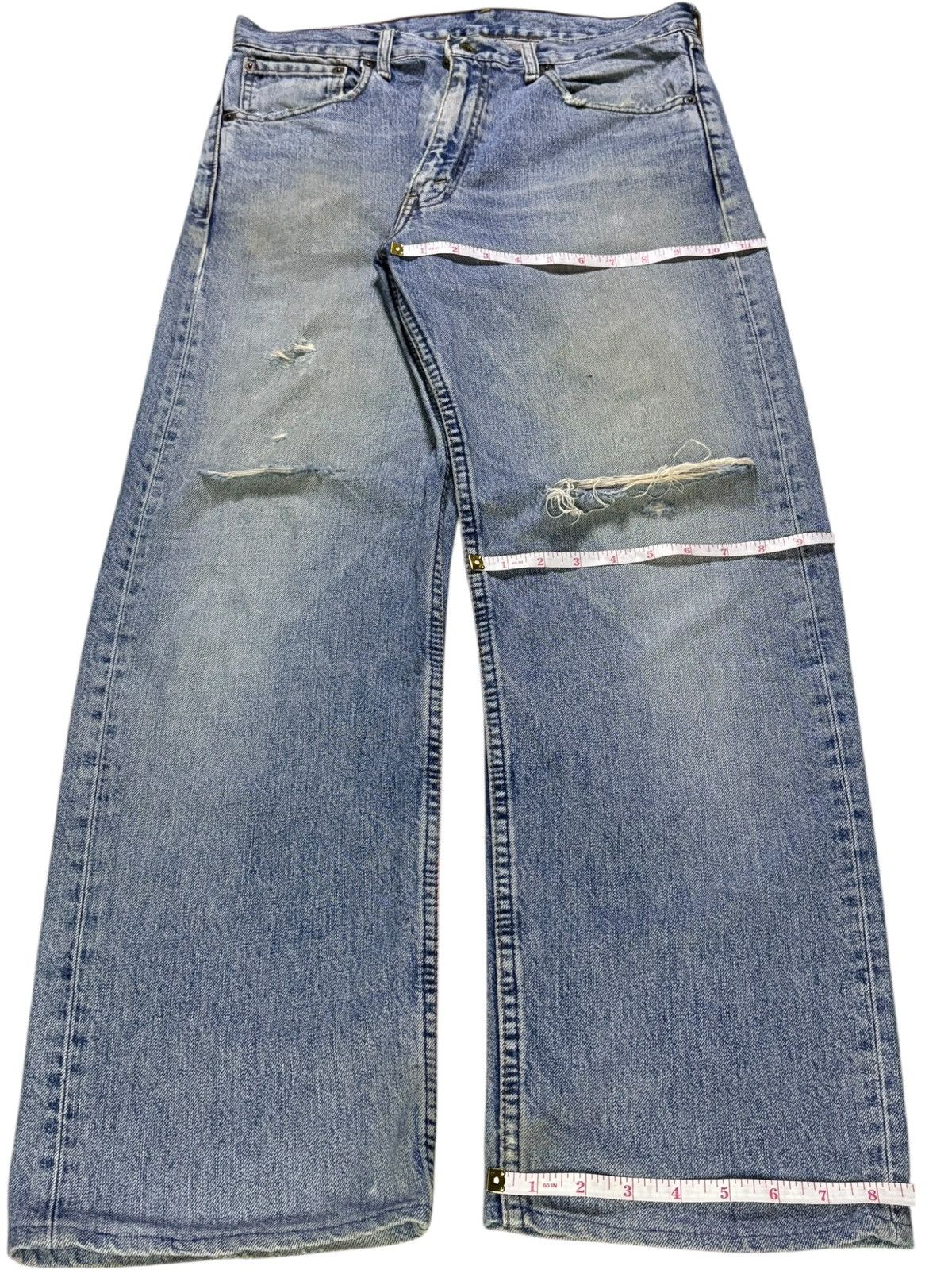 LVC × Levi's × Levi's Vintage Clothing Vintage 90s Levis 503 Mud Wash Distressed Ripped Baggy Jeans Size US 32 / EU 48 - 14 Thumbnail