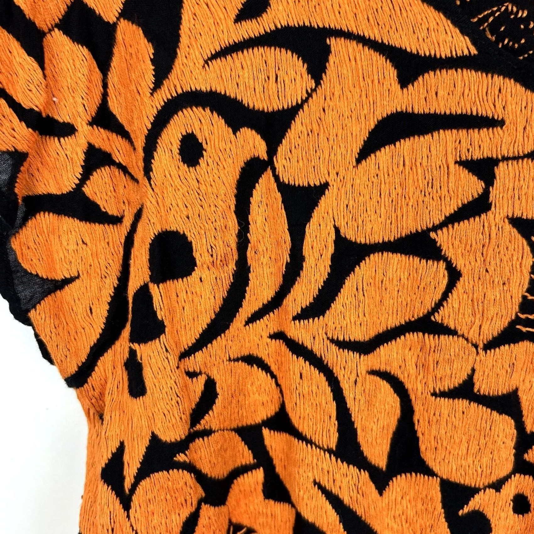 Vintage VINTAGE Mexican Embroidered Top Woman M Blouse Orange Floral Bird Read Size M / US 6-8 / IT 42-44 - 5 Thumbnail