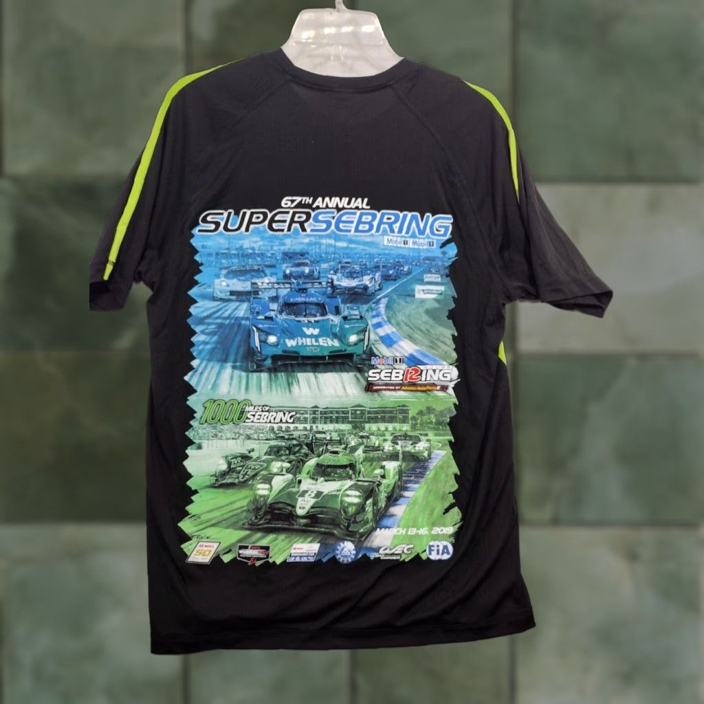 Vintage Sport-Tek Super Sebring T-Shirt Mens Medium Black Short Sleeve Graphic Classic Racing Size US M / EU 48-50 / 2 - 1 Thumbnail