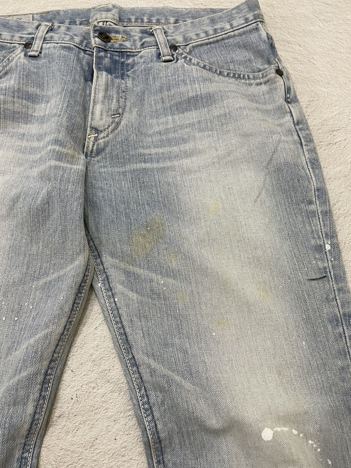 Japanese Brand 2000s Lee Rider Flare Denim Mudwash Blue Jeans If6was9 Y2K Size 31" - 11 Thumbnail