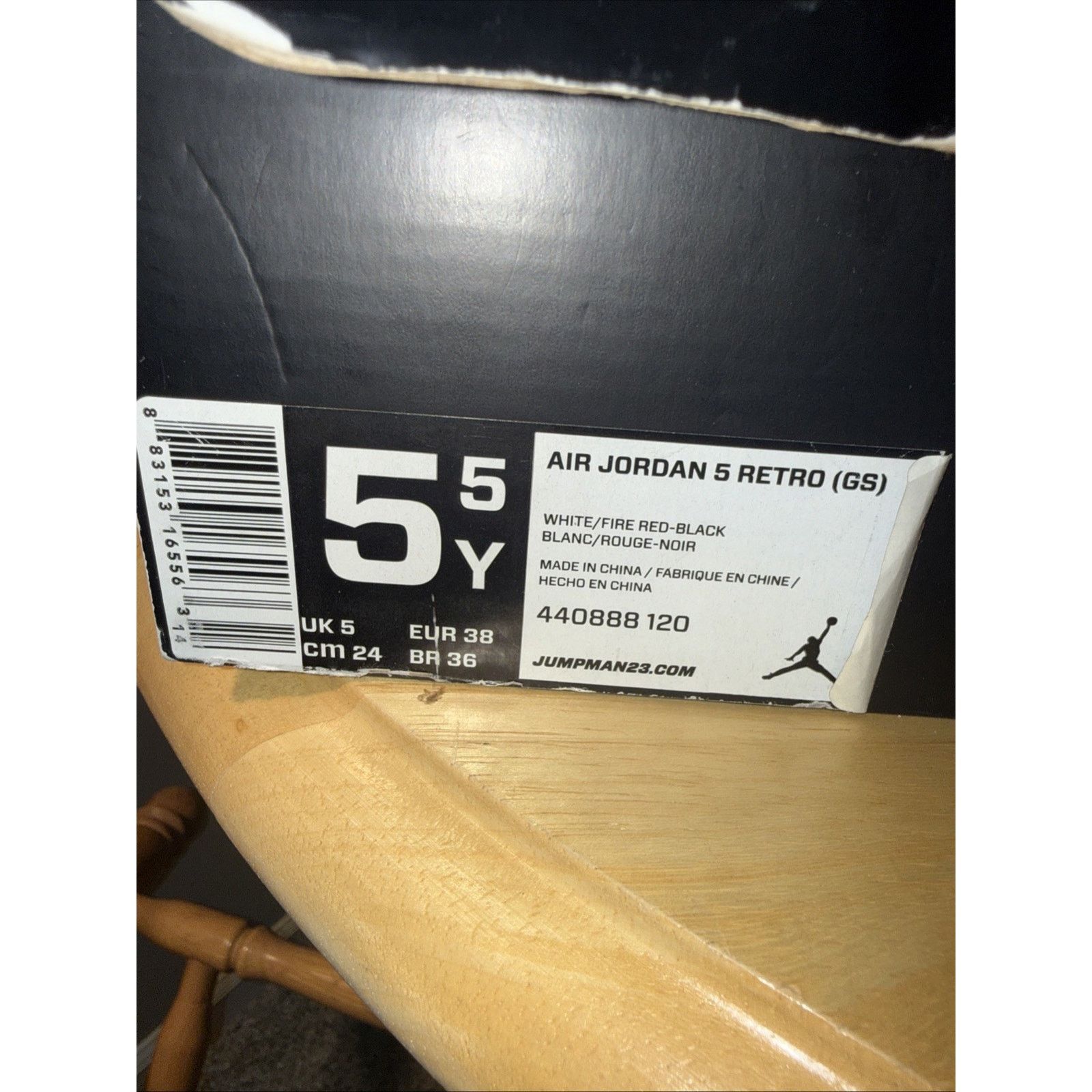 Jordan Brand Air Jordan 5 Fire Red 2020 - Size 5.5Y 7 Women Size US 5 / EU 37 - 10 Thumbnail