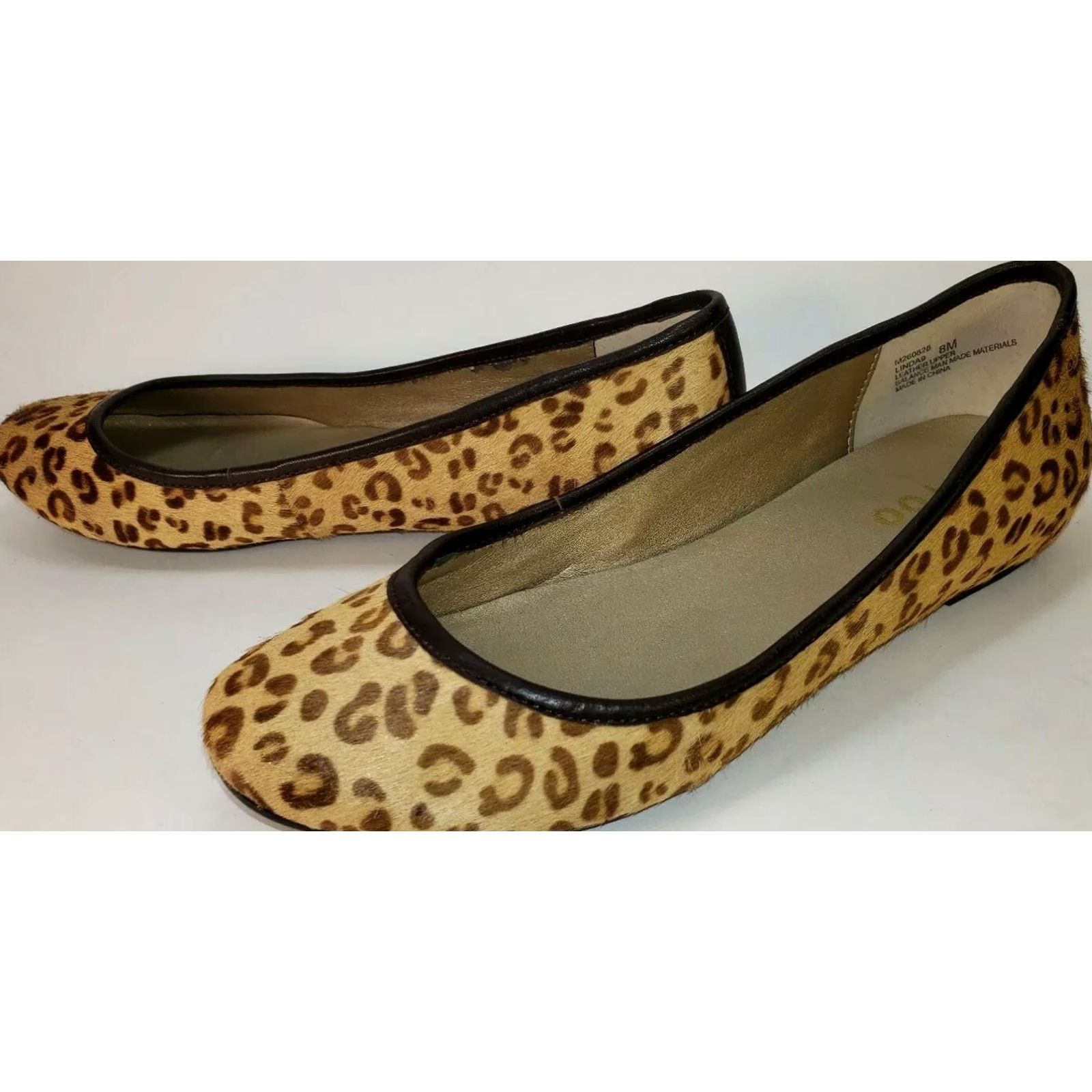 Vintage Me Too Linda Women's Flats Size 8M Leopard Pattern Hair On Leather Insole Leather Upper Ballet Flats Classics Size US 8 / IT 38 - 4 Thumbnail