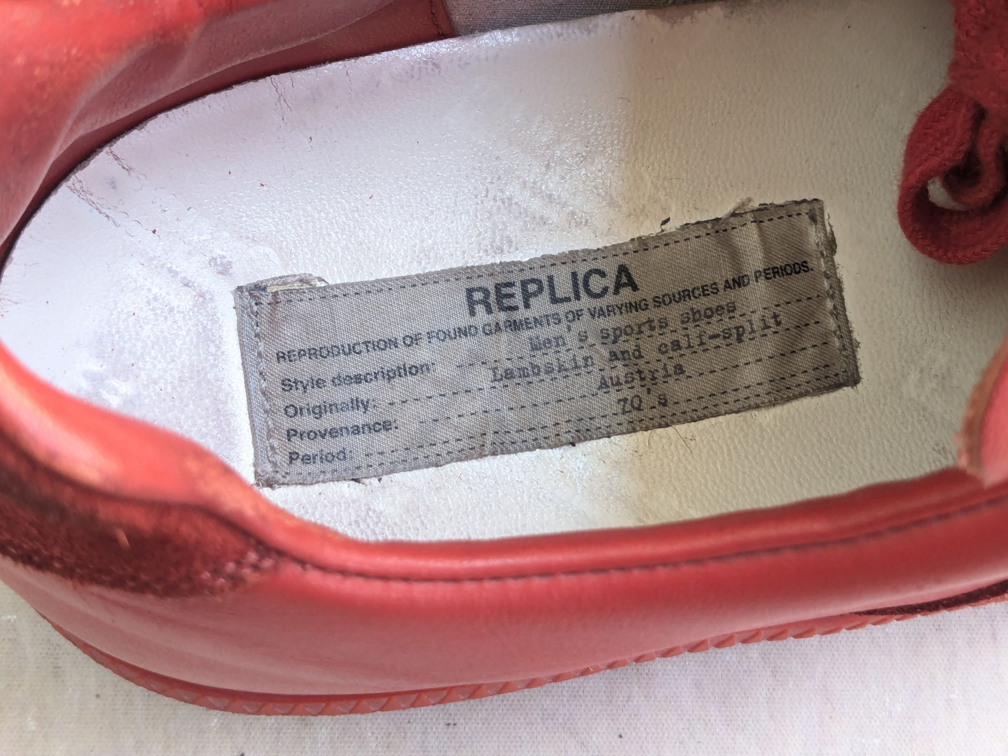 Maison Margiela Maison Margiela GAT Replica Red 12 45 Low Suede Size US 12 / EU 45 - 7 Thumbnail