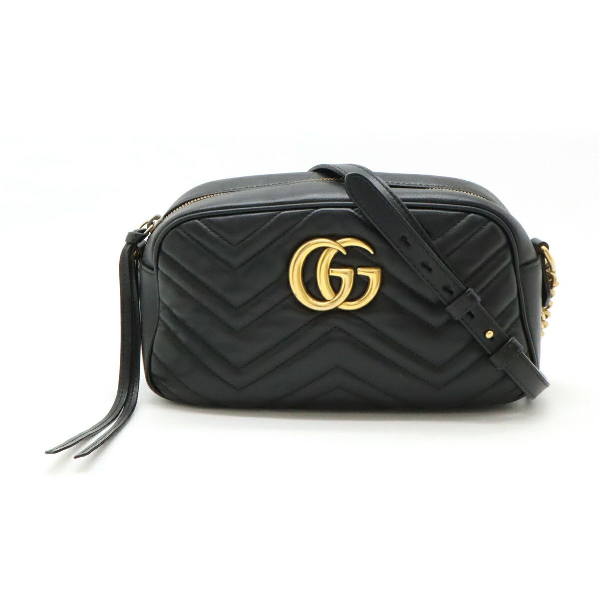 Gucci Gucci GG Marmont Leather Shoulder Bag Leather Shoulder Bag 447632 in Black, Women's