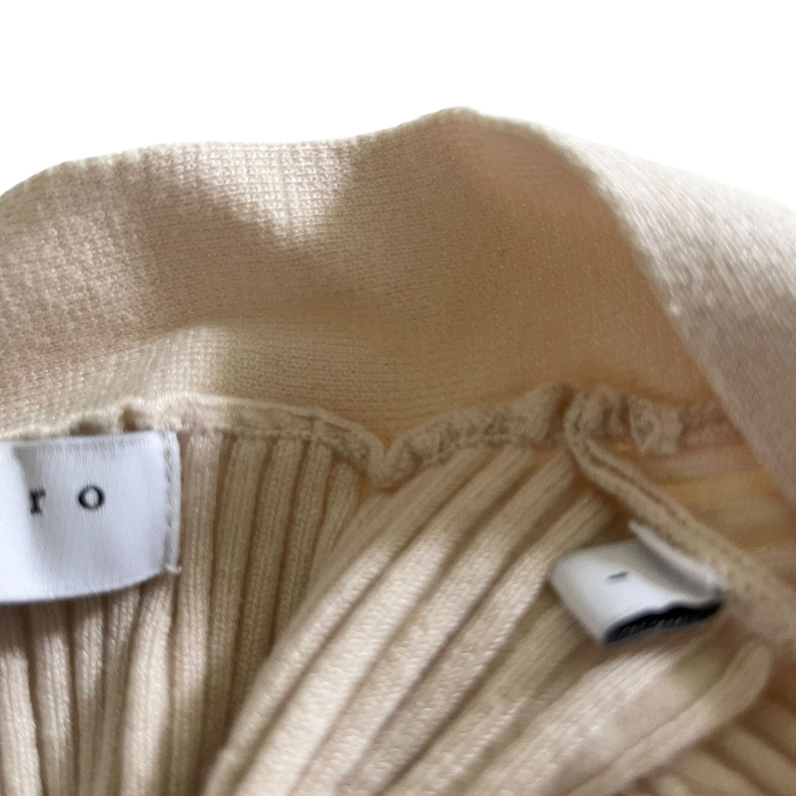 Sandro Sandro Cream Wool Blend Ribbed Knit Cardigan Sweater Size XS / US 0-2 / IT 36-38 - 3 Thumbnail