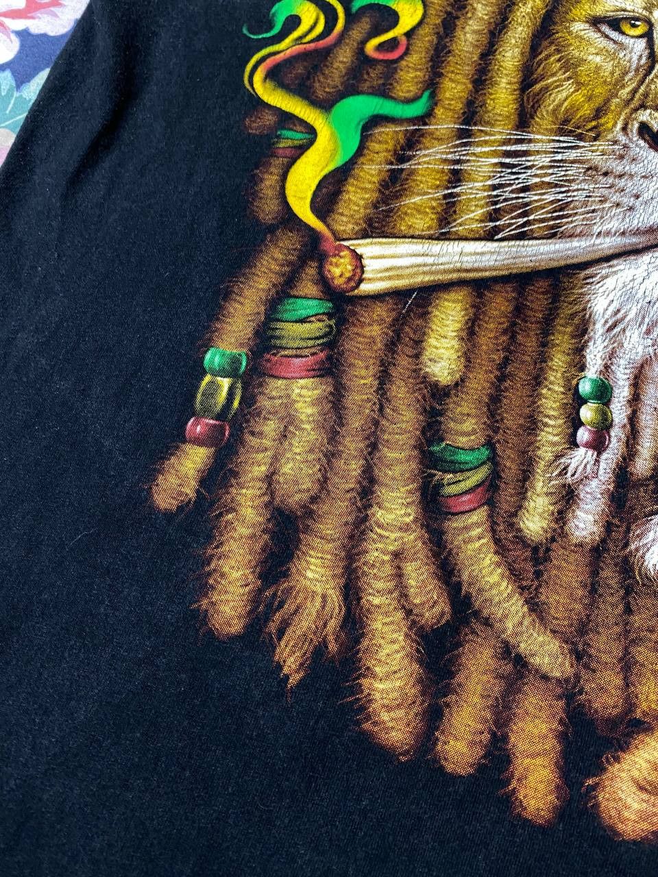 Rap Tees × Vintage Vintage lion Bob Marley Rastafarian t shirt black Size US M / EU 48-50 / 2 - 12 Thumbnail