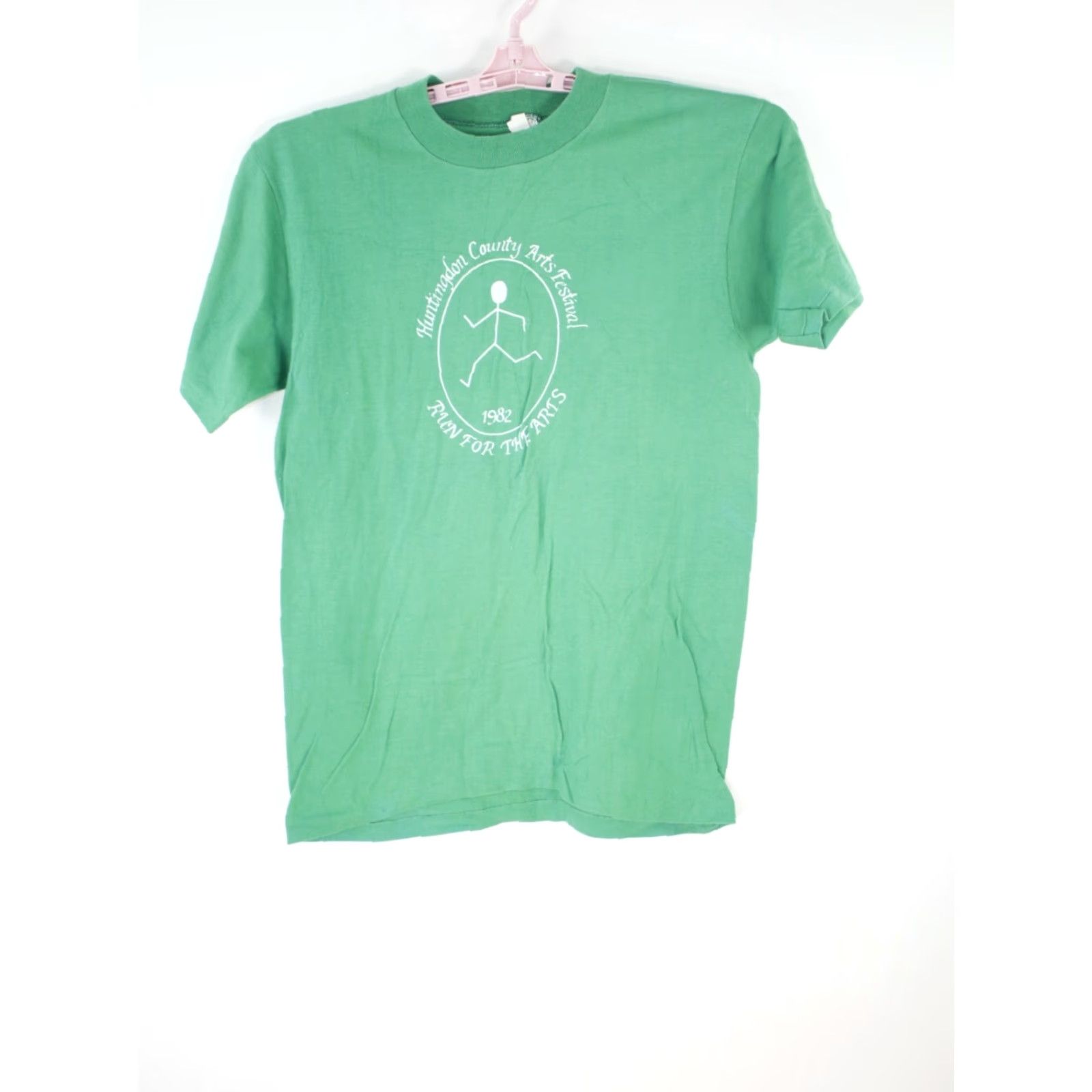 Vintage VTG Mens Huntingdon Country Arts Festival Single Stitch Green T-Shirt Size M Size US M / EU 48-50 / 2 - 2 Thumbnail
