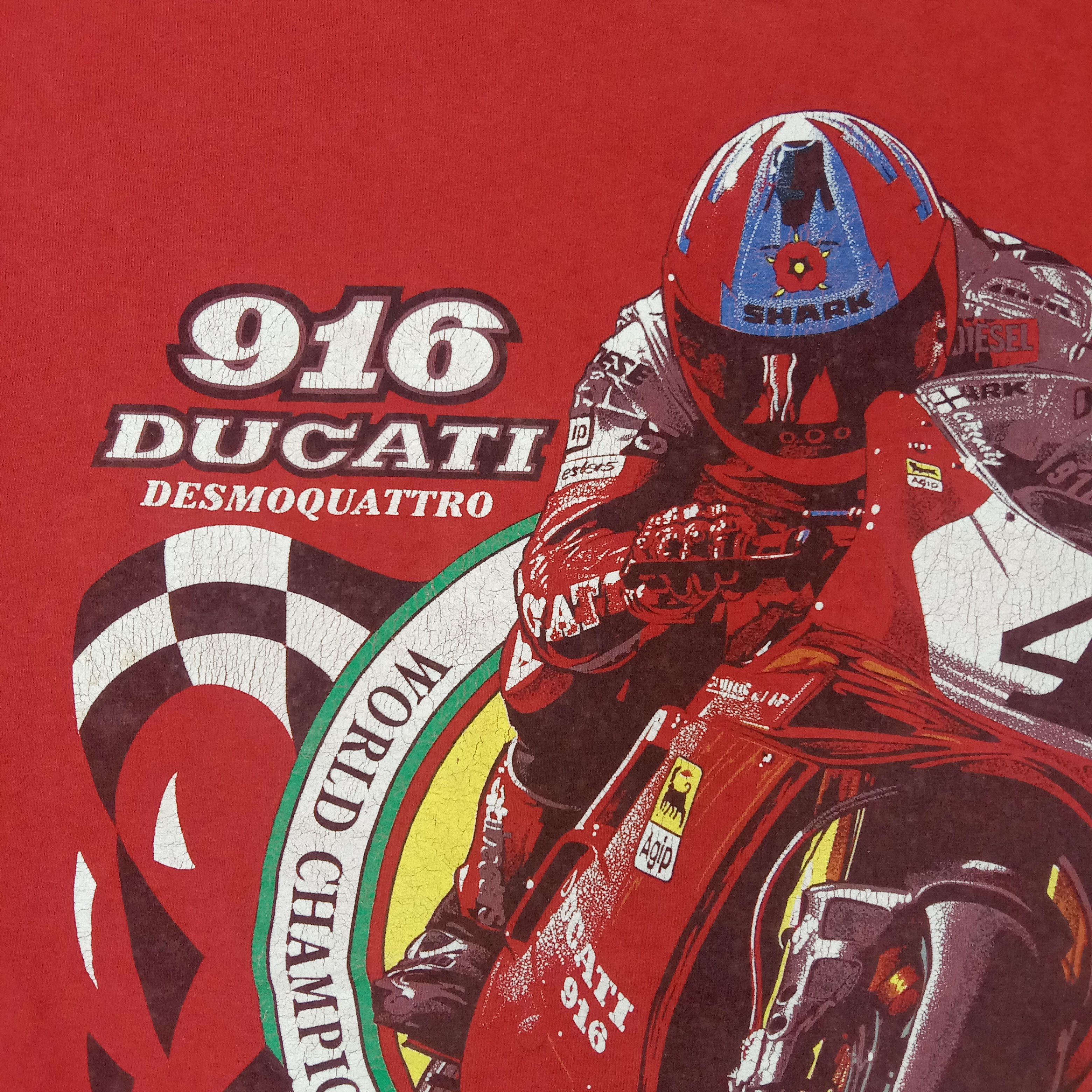 Ducati × Vintage Vintage 90's Ducati Superbike 916 Desmoquattro MotoGP Tshirt Size US XXL / EU 58 / 5 - 3 Thumbnail