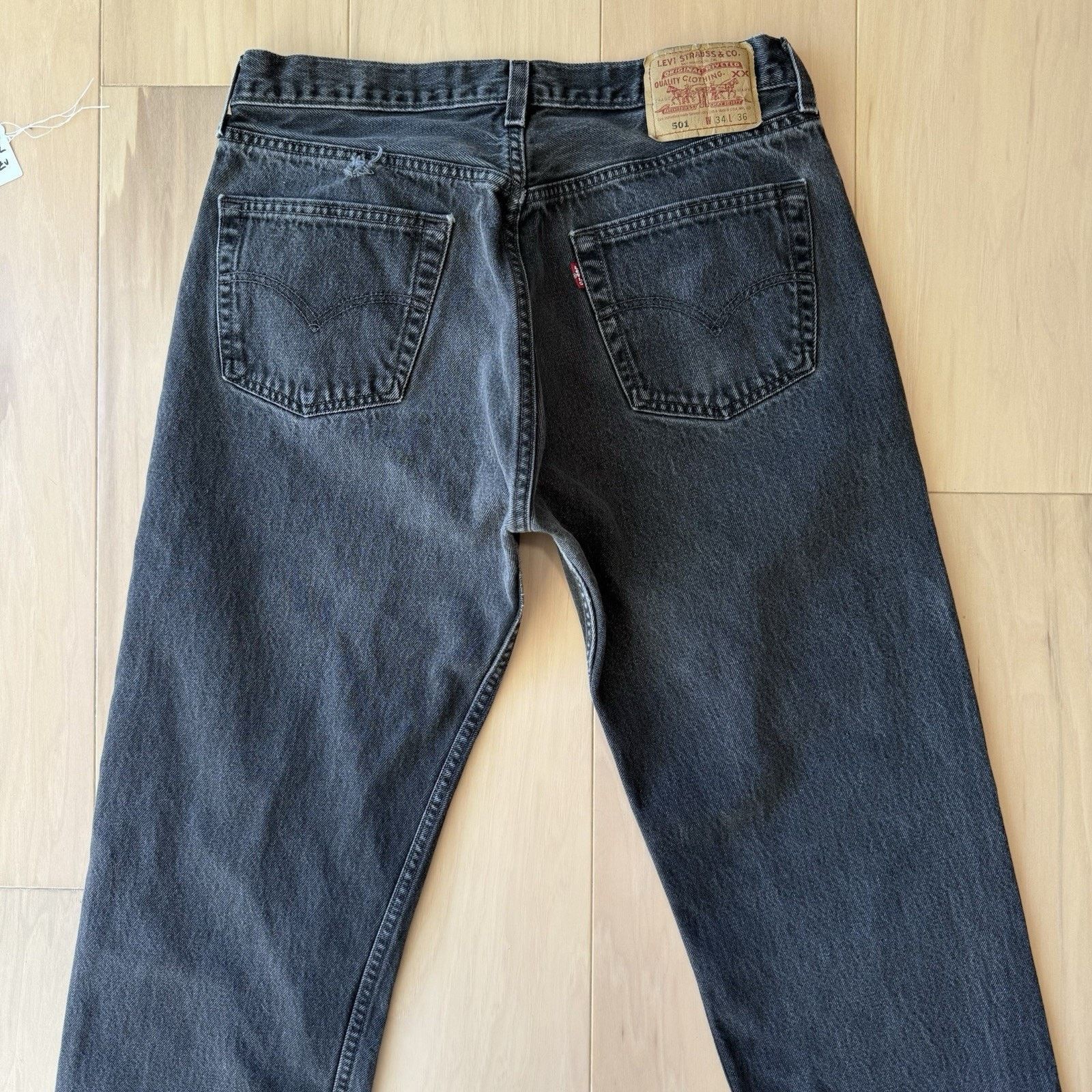 Levi's × Vintage Vintage Levis 501 Jeans 32 Black Made In USA 90s Straight Size US 32 / EU 48 - 7 Thumbnail