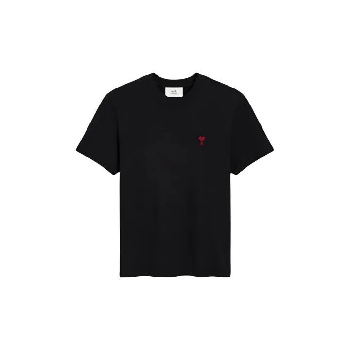 AMI AMIPARIS Comfortable Black Cotton T-Shirt 0079 Size US S / EU 44-46 / 1 - 1 Thumbnail