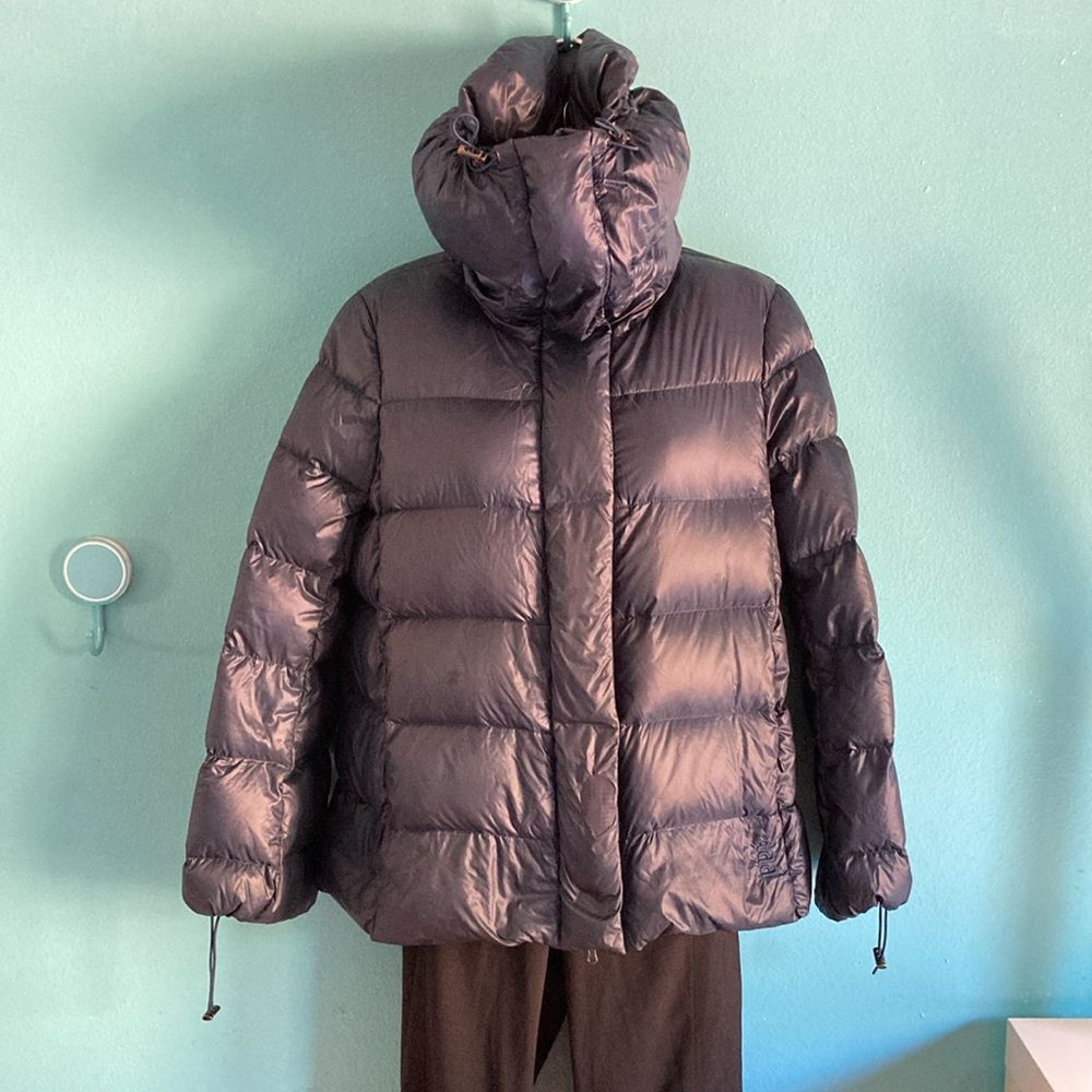 Add Add Italy Down Jacket Womens Size M Navy Blue Zip & Snap A S Size M / US 6-8 / IT 42-44 - 5 Thumbnail