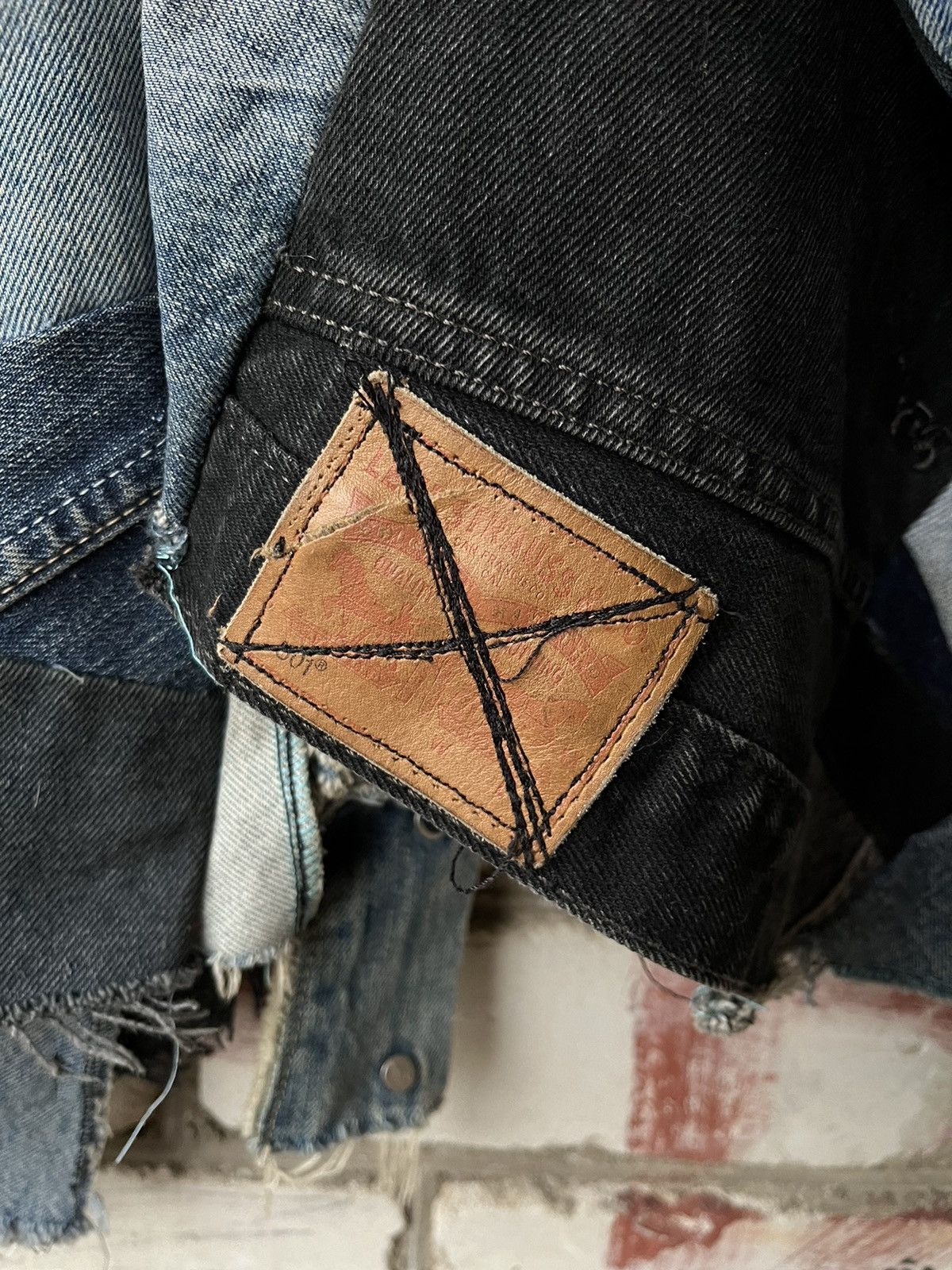 Japanese Brand × Levi's × Vintage Vintage Levi’s Rare denim patchwork jacket 501 pants Size US XL / EU 56 / 4 - 8 Thumbnail