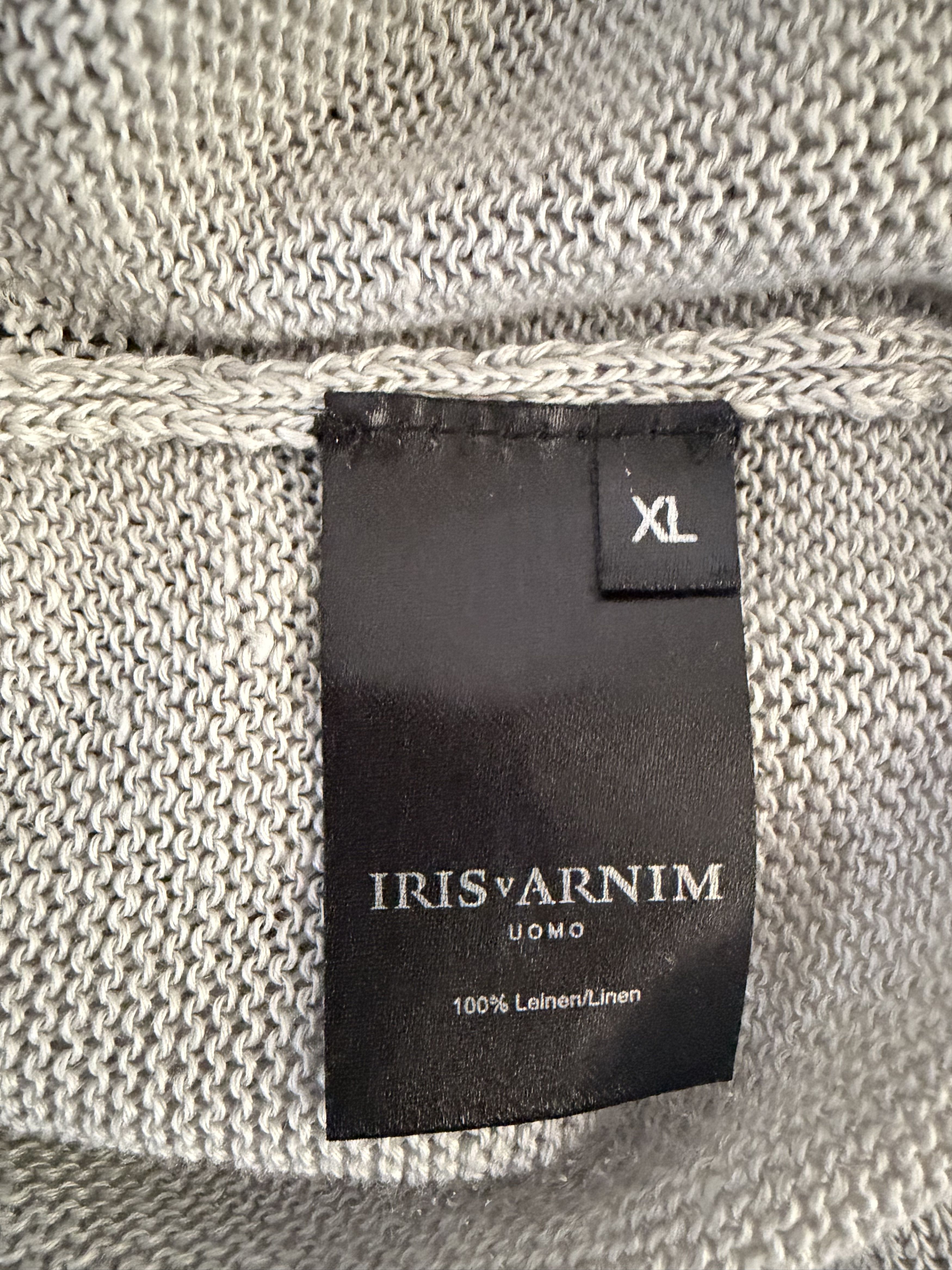 Iris von Arnim Johnny Collar Linen Knit Polo Size US XL / EU 56 / 4 - 7 Thumbnail