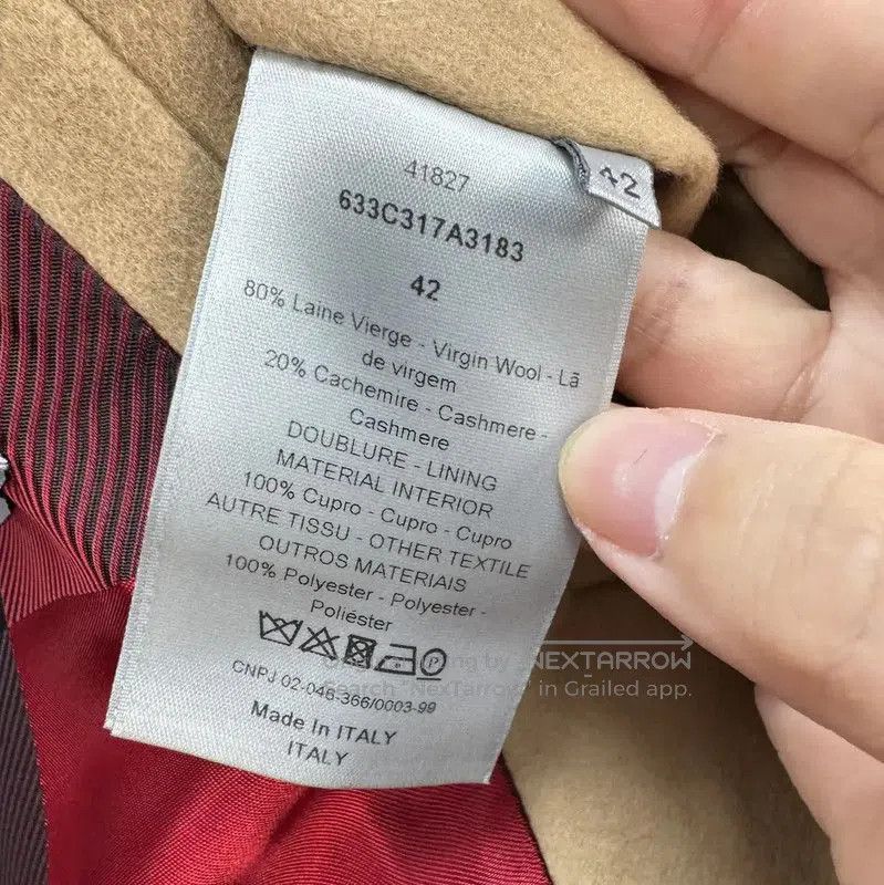 Dior Dior Camel Wool Logo Mid-Length Coat . Size US M / EU 48-50 / 2 - 8 Thumbnail
