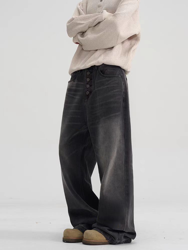 Japanese Brand × Jean High Street Washed Loose Straight Casual Jeans Size US 33 - 1 Thumbnail