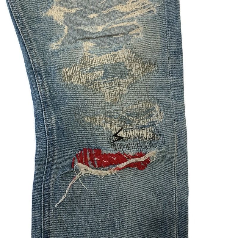 Undercover Undercover 2004AW “But Beautiful” 68 Red Yarn Jeans Size US 33 - 3 Thumbnail