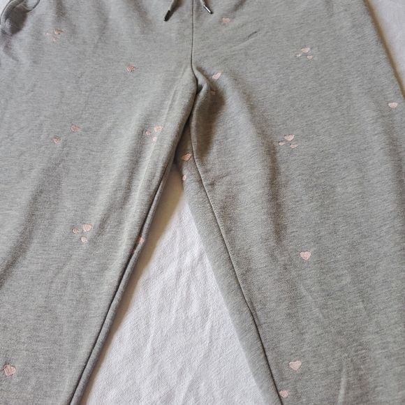 Vintage Honey Dew Grey with Lt Pink Embroidered Hearts Cinched Joggi Size 34" / US 12 / IT 48 - 7 Thumbnail