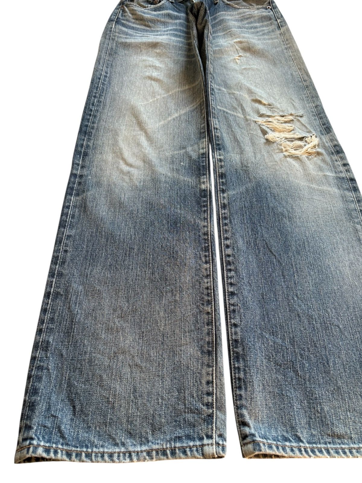 LVC × Levi's × Levi's Vintage Clothing Vintage 90s Levis 510 Mud Wash Distressed Rip Baggy Jeans Size US 30 / EU 46 - 6 Thumbnail