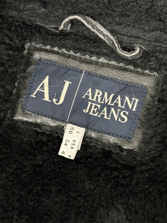Armani 2000s Armani Black Faux Leather Fur Collar Jacket Size US L / EU 52-54 / 3 - 11 Thumbnail